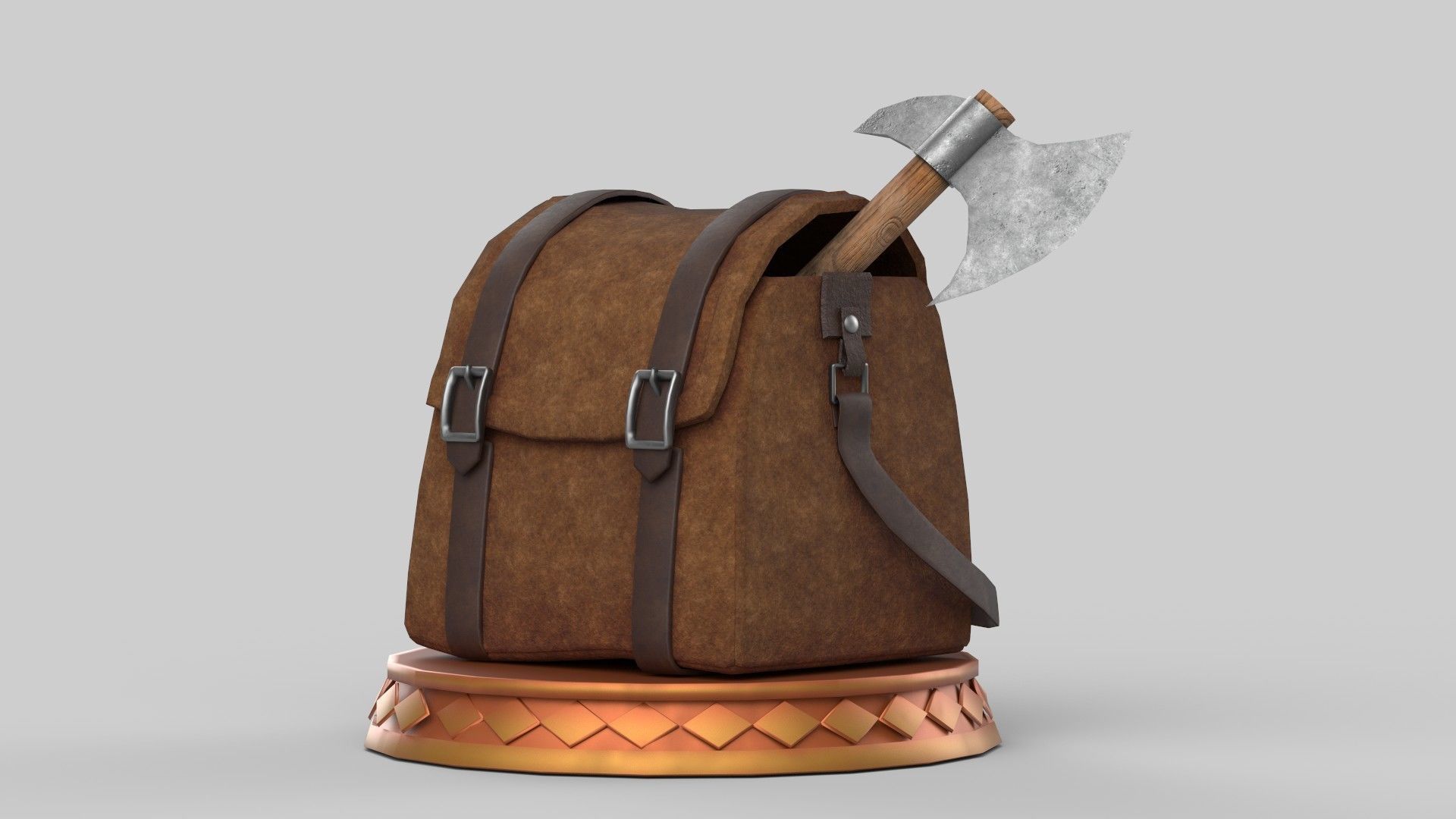 stylized bag Low-poly 3D model_1