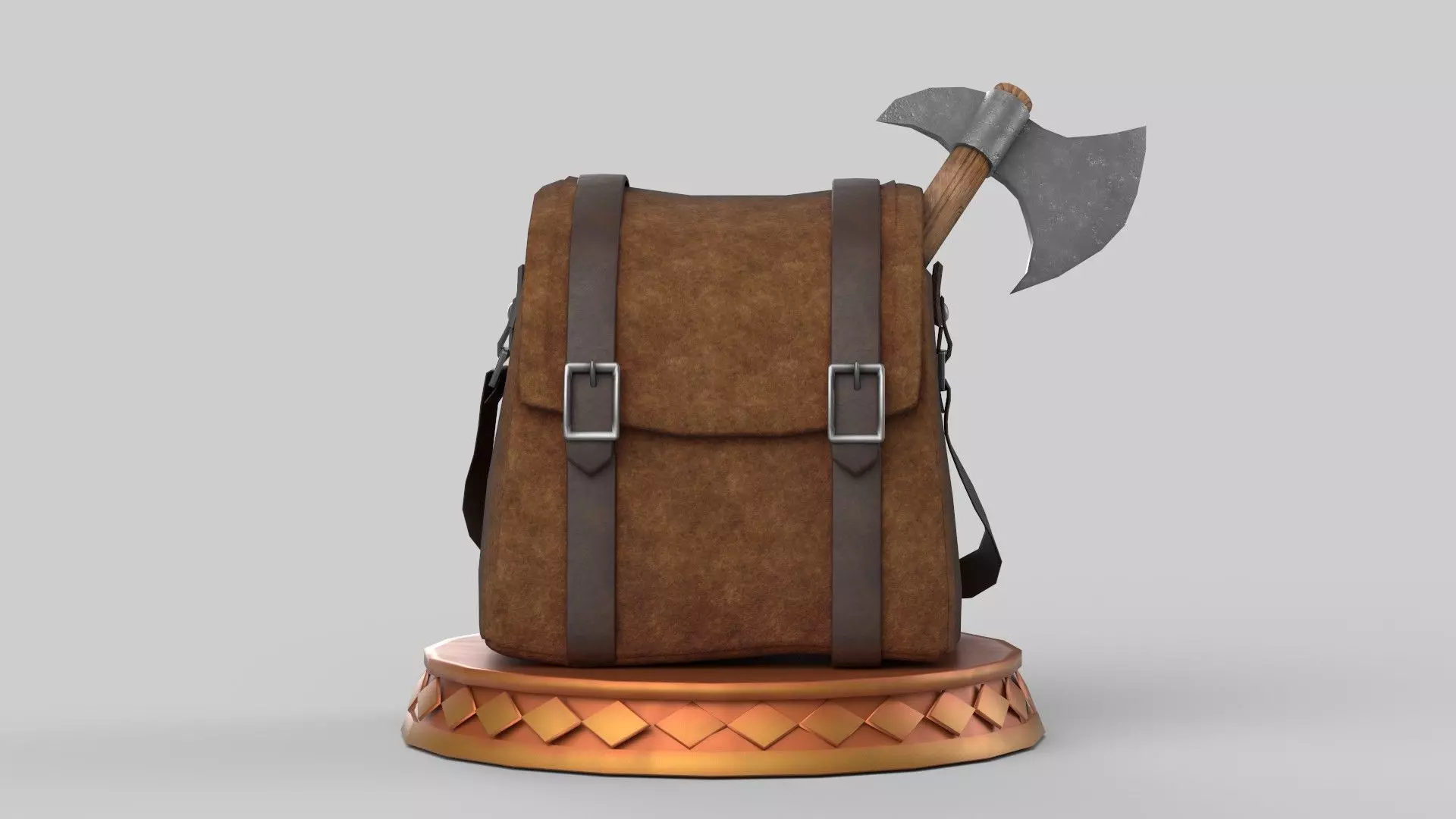 stylized bag Low-poly 3D model_0