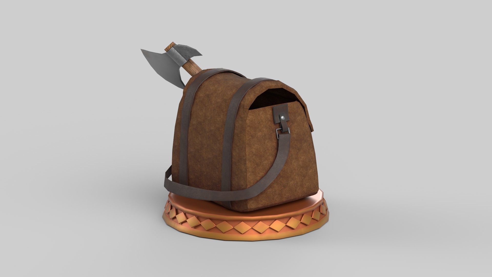 stylized bag Low-poly 3D model_3