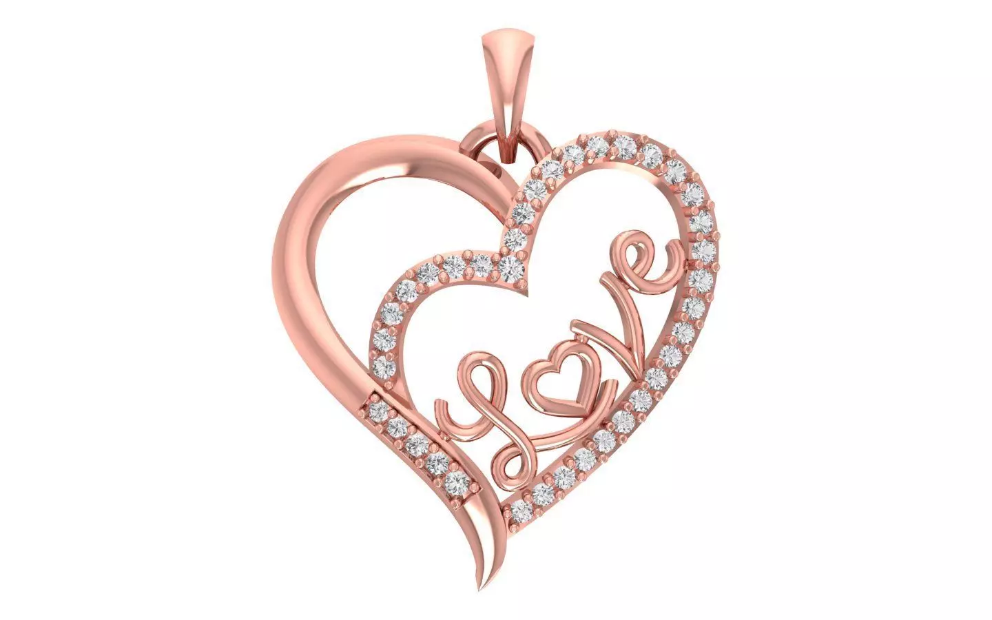 Women Heart Pendants 3dm STL OBJ FBX Renders Details 3D print model_0