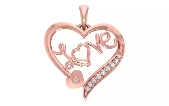 Women Heart Pendants 3dm STL OBJ FBX Renders Details 3D print model