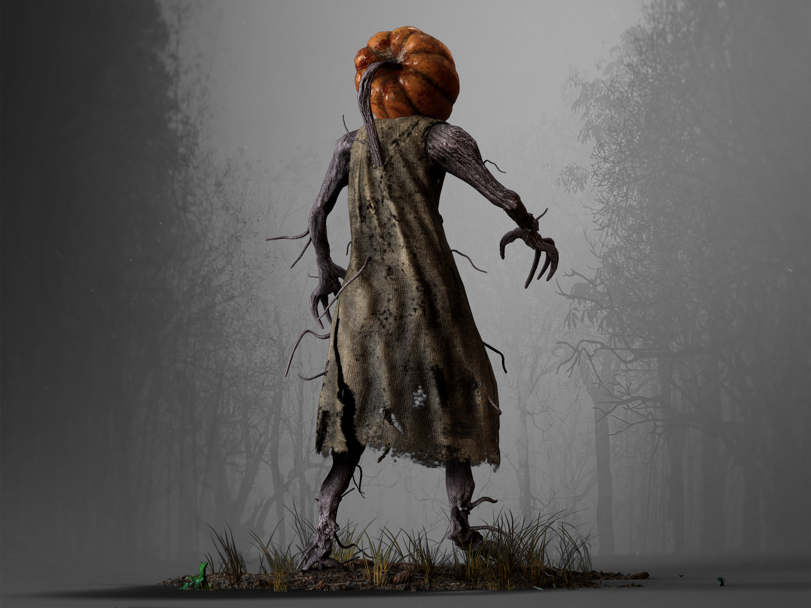 Pumpkin Monster Low-poly 3D model_15