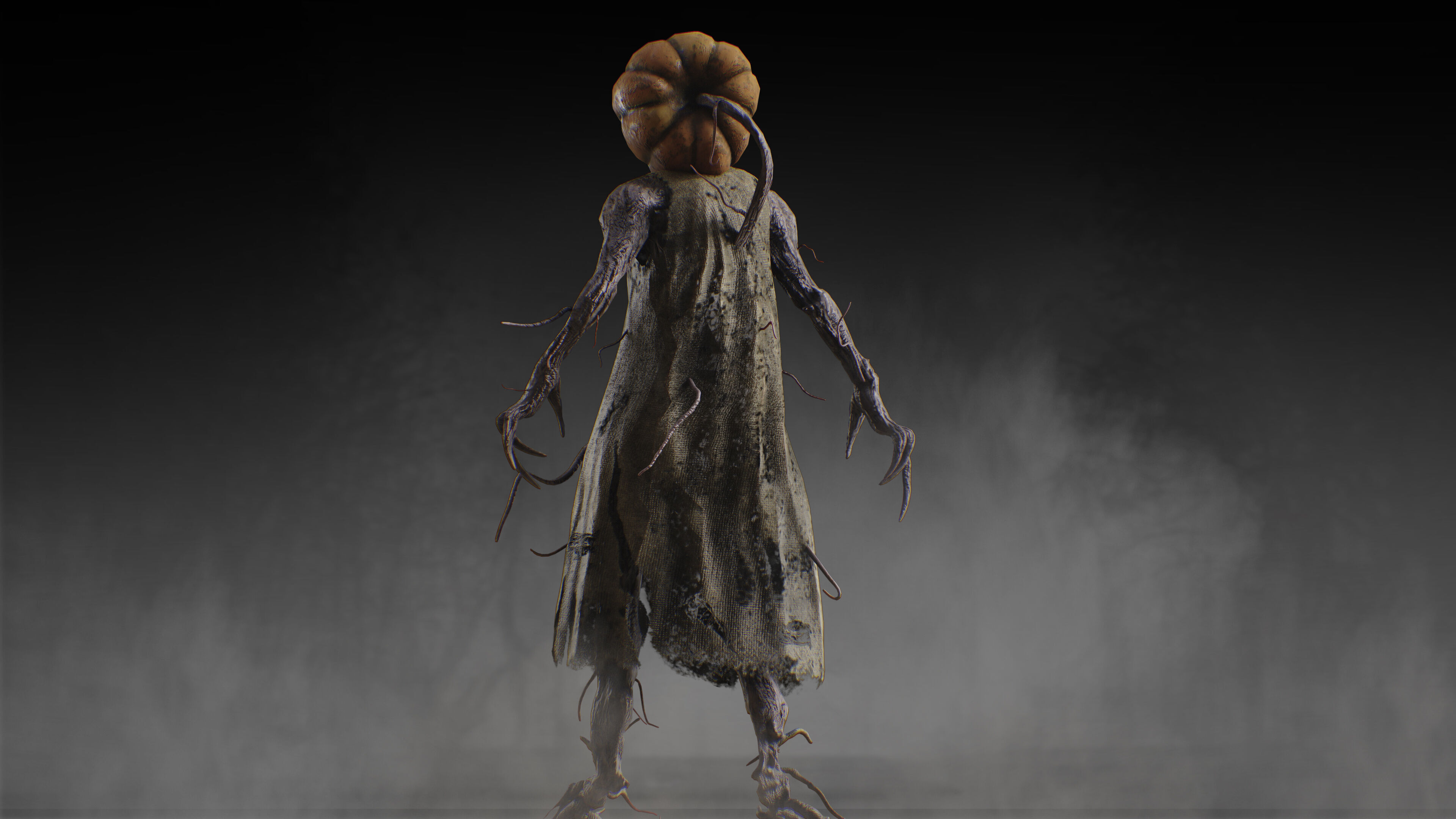 Pumpkin Monster Low-poly 3D model_6