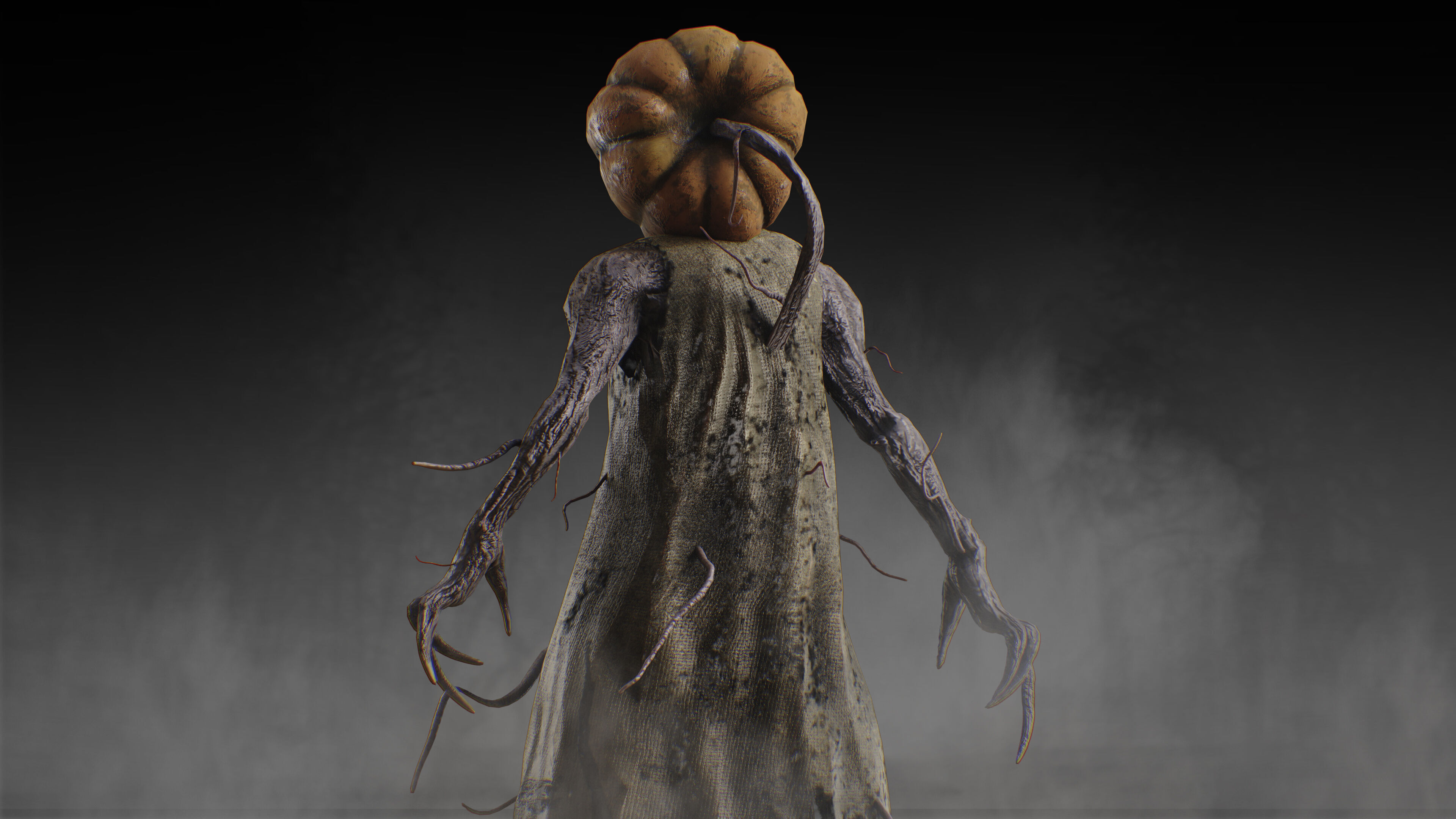 Pumpkin Monster Low-poly 3D model_7