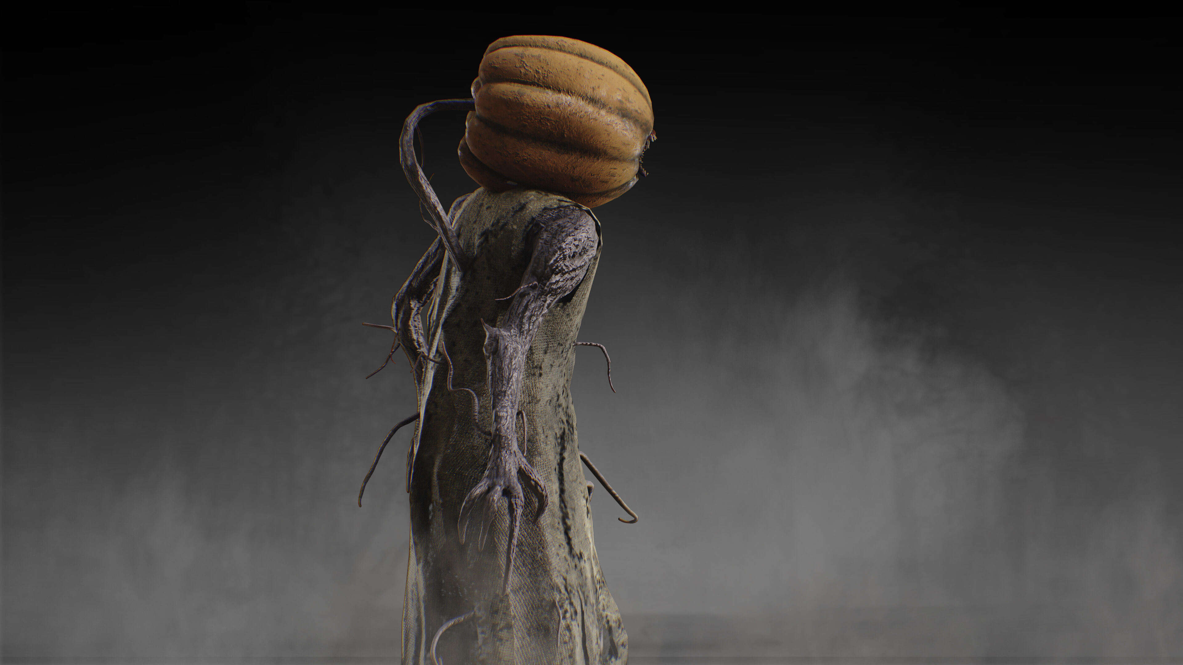 Pumpkin Monster Low-poly 3D model_8