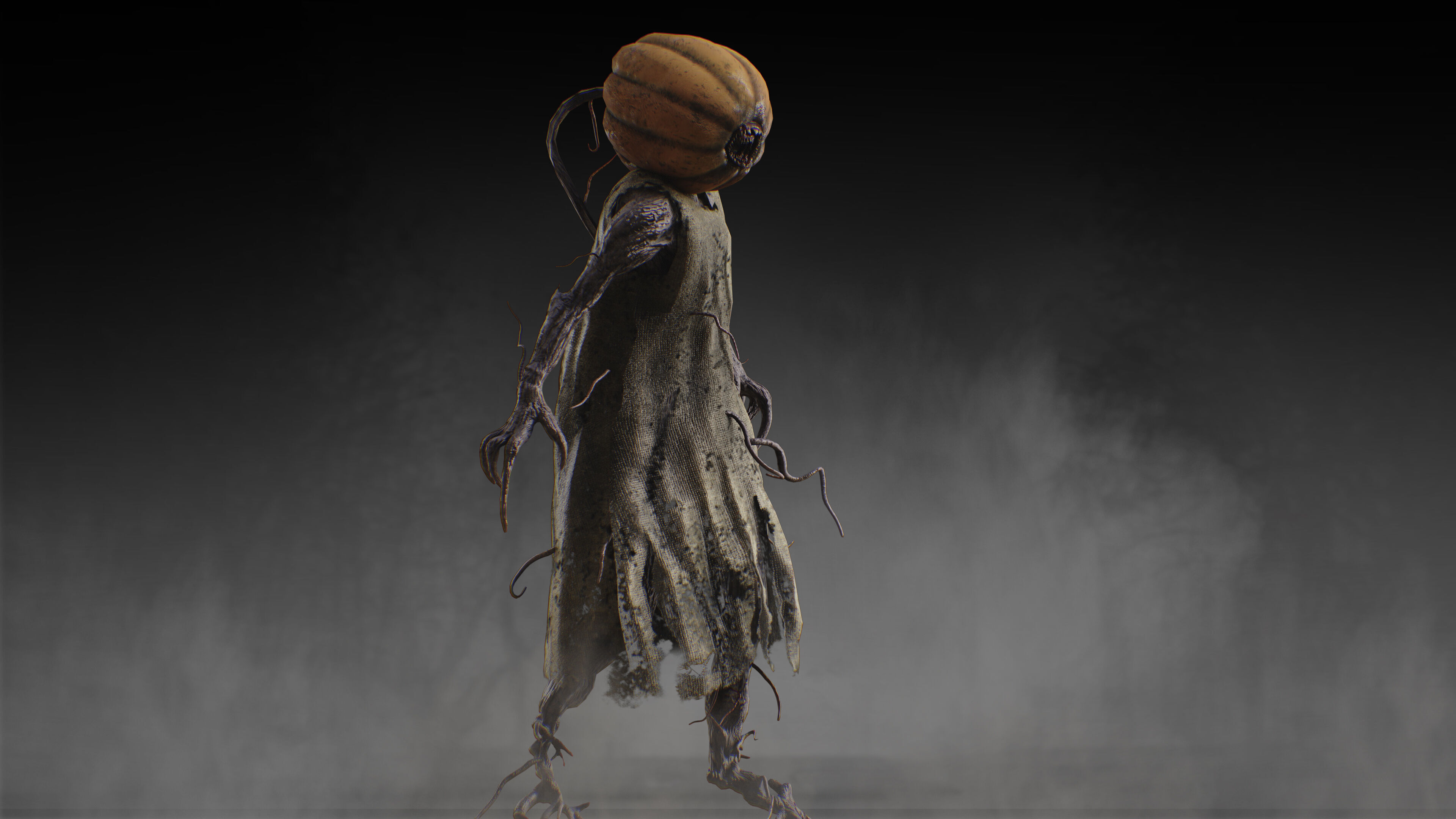 Pumpkin Monster Low-poly 3D model_3