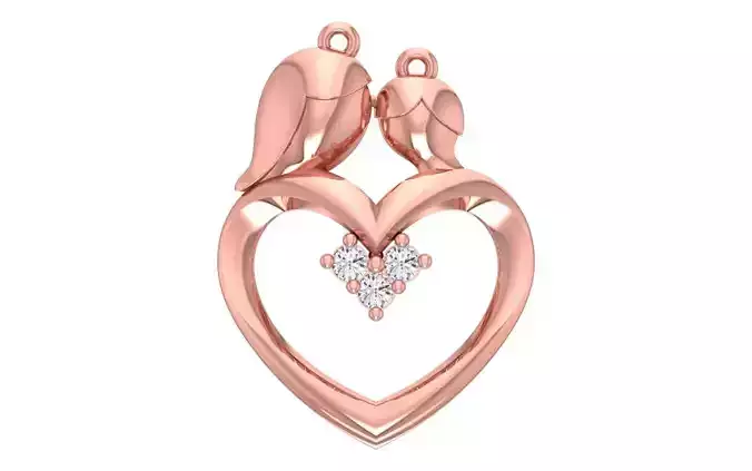 Women Heart Pendants 3dm STL OBJ FBX Renders Details 3D print model