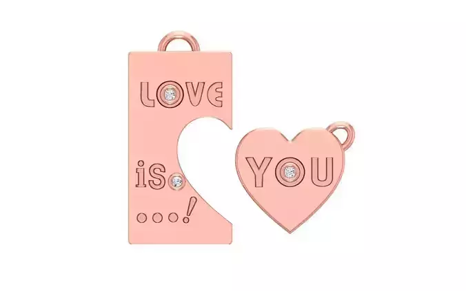 Women Heart Pendants 3dm STL OBJ FBX Renders Details 3D print model