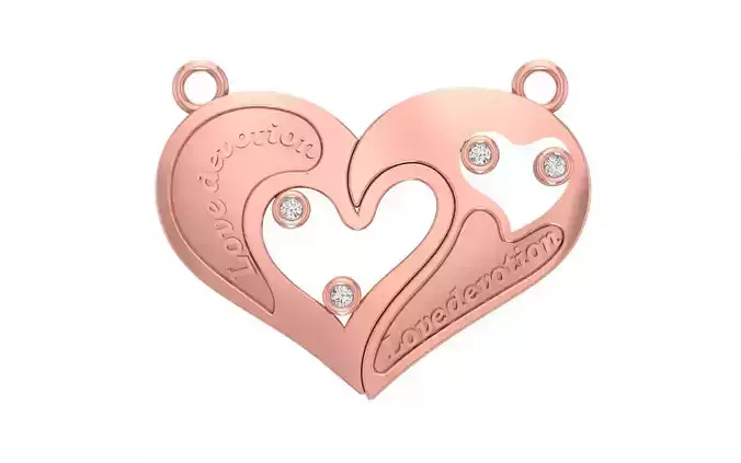 Women Heart Pendants 3dm STL OBJ FBX Renders Details 3D print model