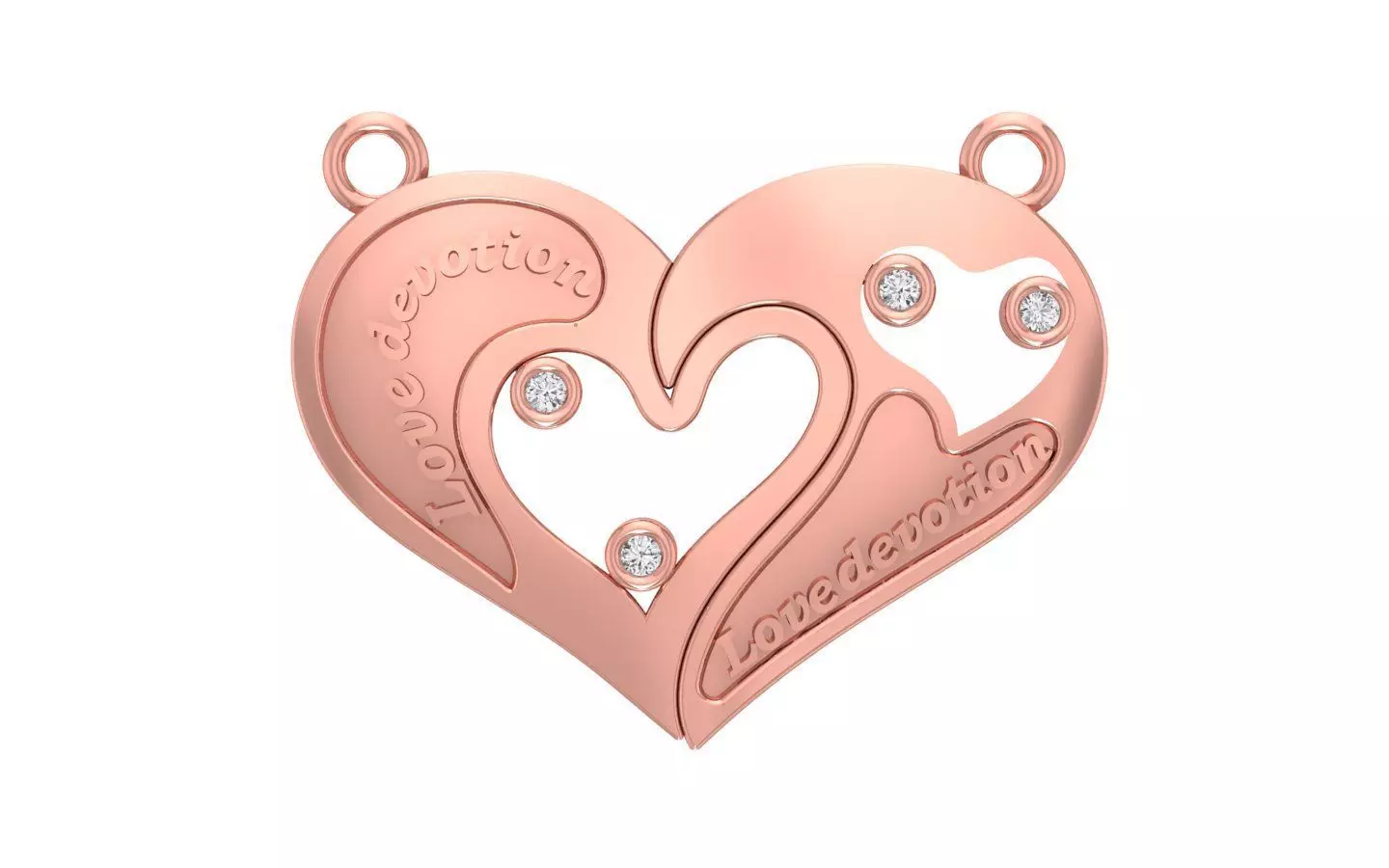 Women Heart Pendants 3dm STL OBJ FBX Renders Details 3D print model_0