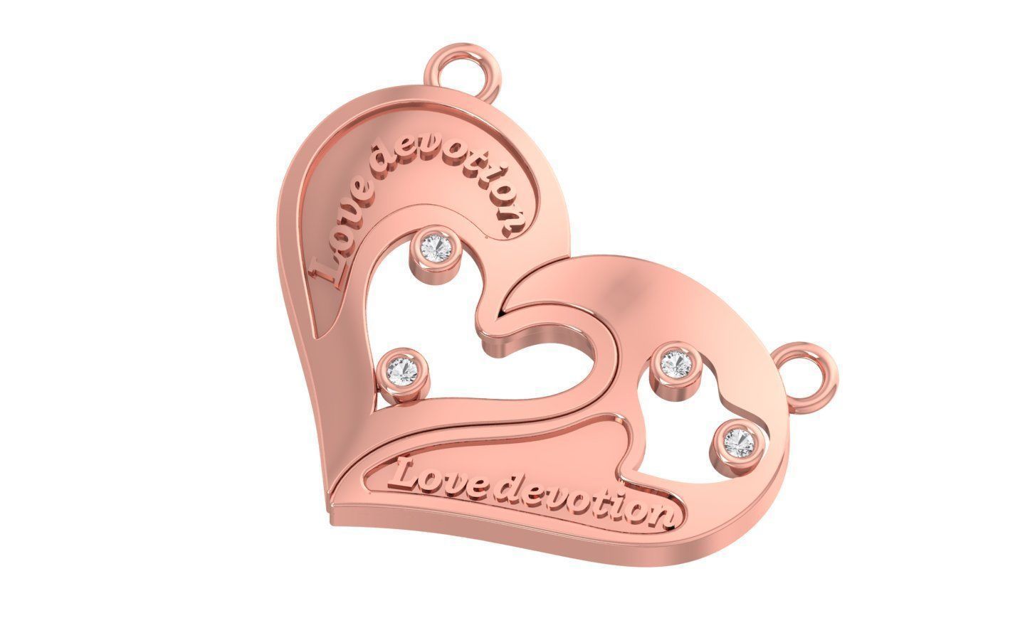 Women Heart Pendants 3dm STL OBJ FBX Renders Details 3D print model_2