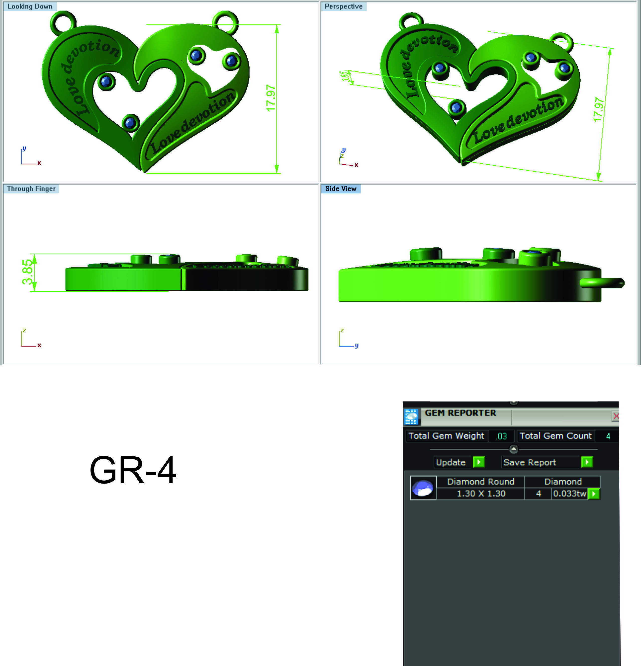 Women Heart Pendants 3dm STL OBJ FBX Renders Details 3D print model_3