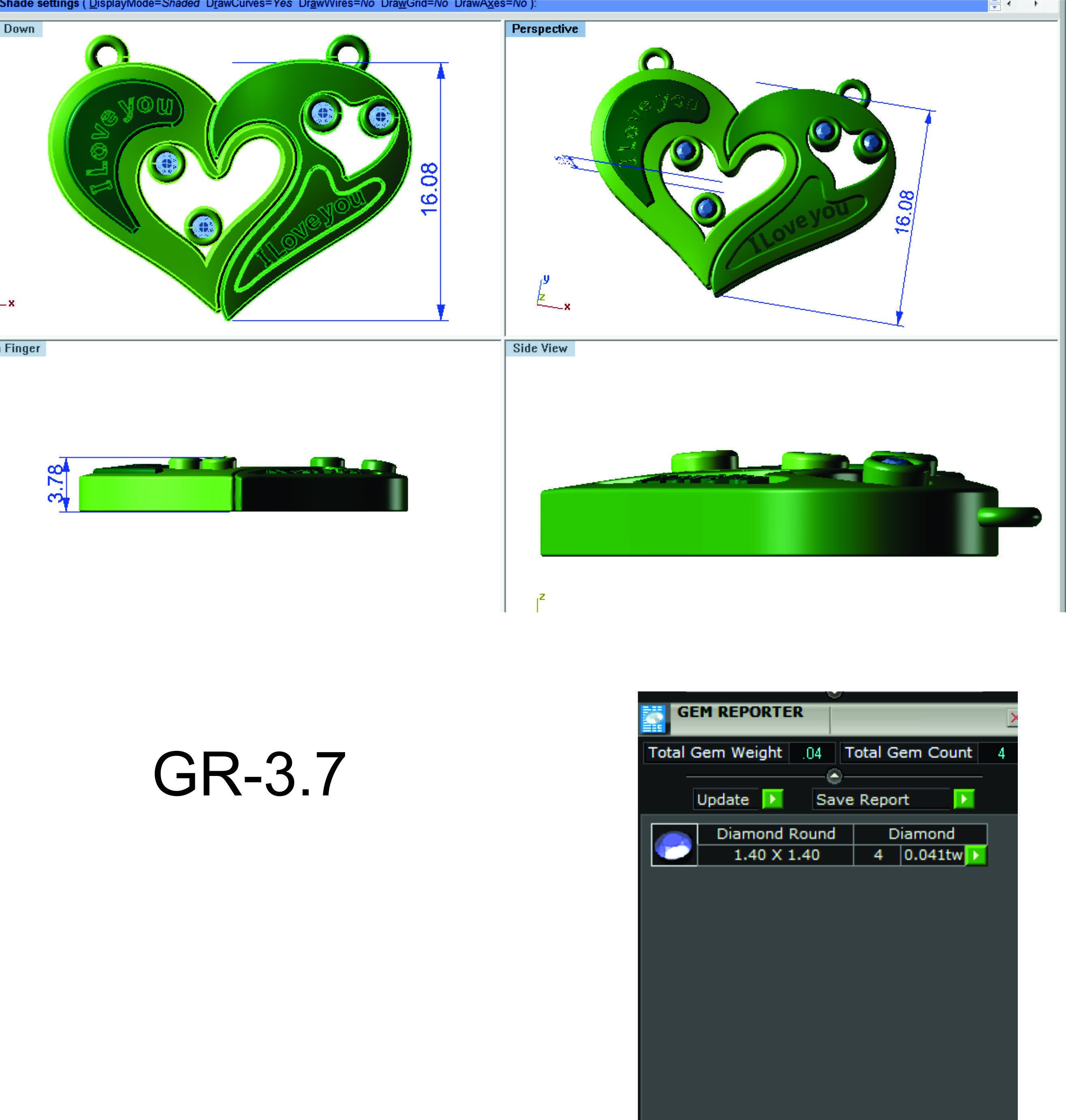 Women Heart Pendants 3dm STL OBJ FBX Renders Details 3D print model_3