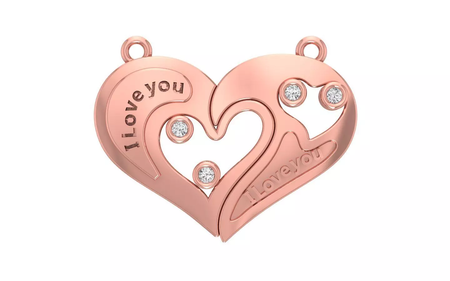 Women Heart Pendants 3dm STL OBJ FBX Renders Details 3D print model_0