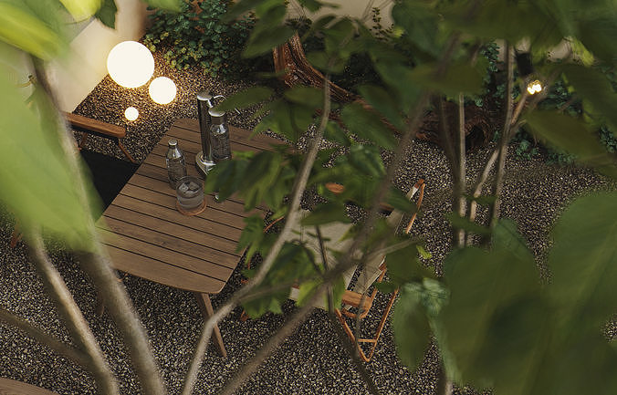 A very nice modern villa building and interior 3D model 7