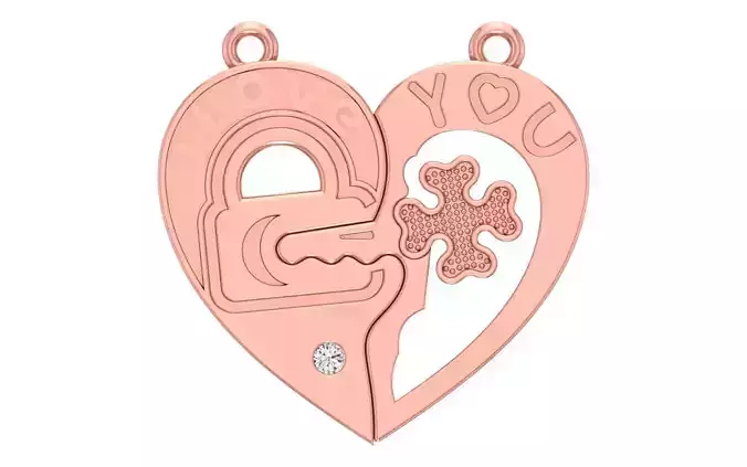 Women Heart Pendants 3dm STL OBJ FBX Renders Details 3D print model