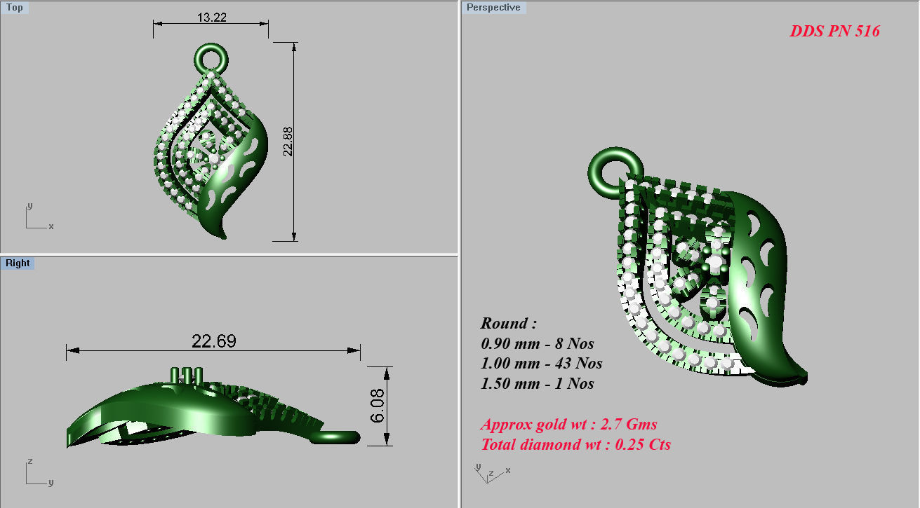 Women Pendants 3dm STL OBJ FBX Renders Details 3D print model_3