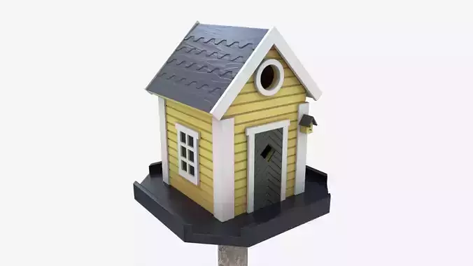 Outdoor Garden Birdhouse on Pillar