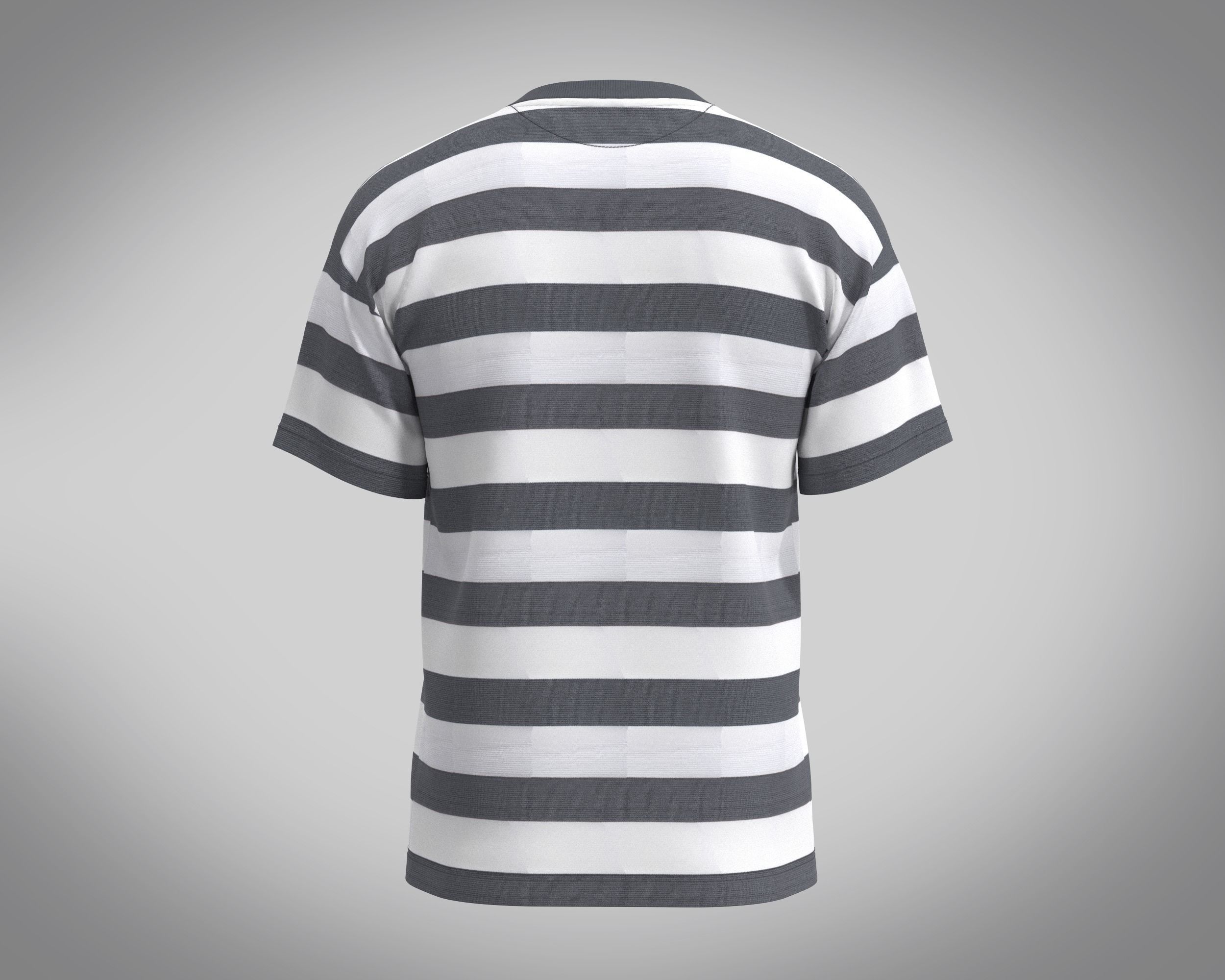 Mens Stripe-T Shirt 3D model_3
