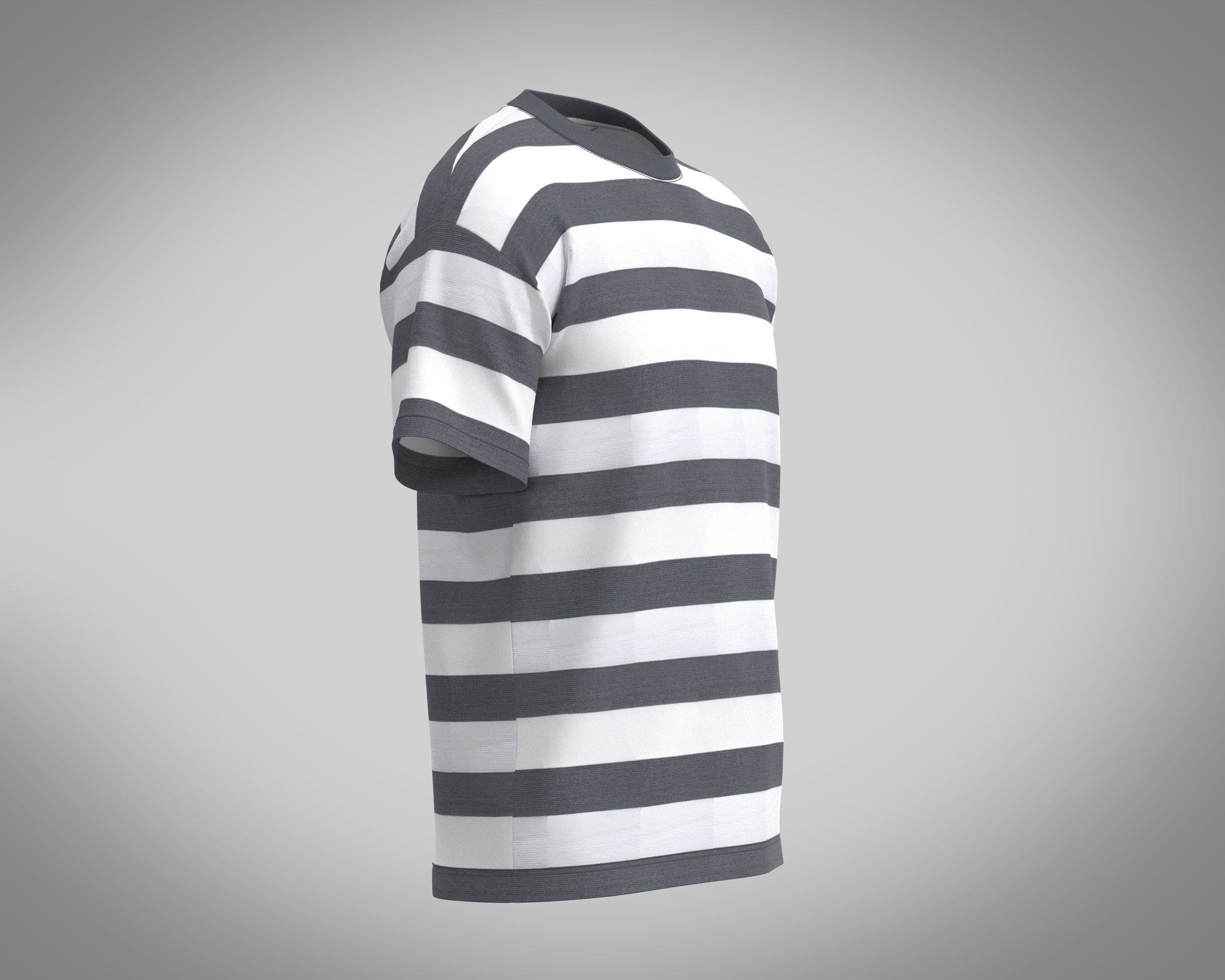 Mens Stripe-T Shirt 3D model_1