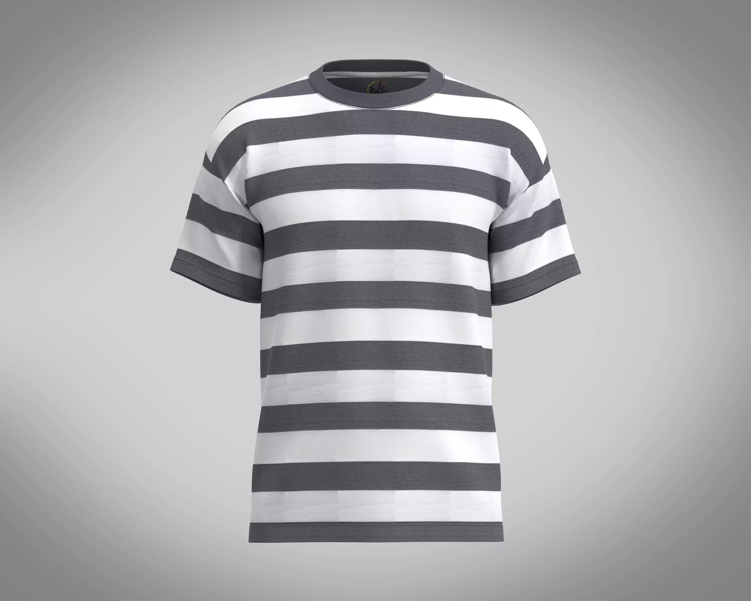 Mens Stripe-T Shirt 3D model_0