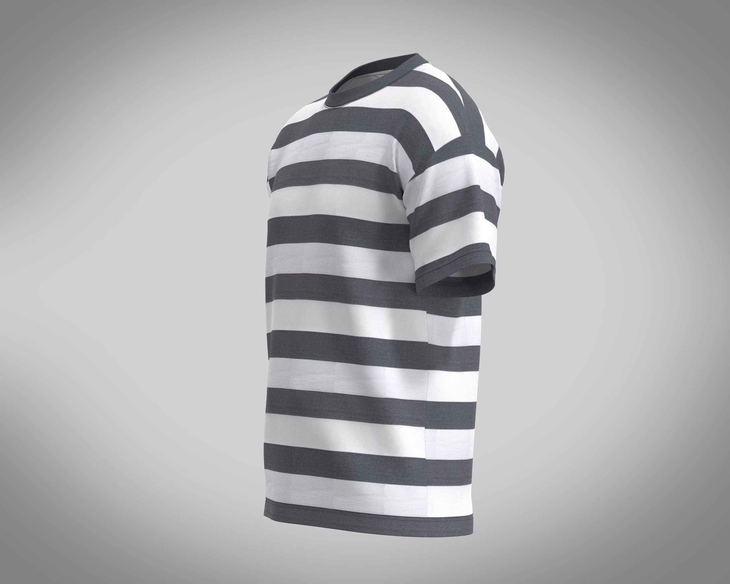Mens Stripe-T Shirt 3D model_5