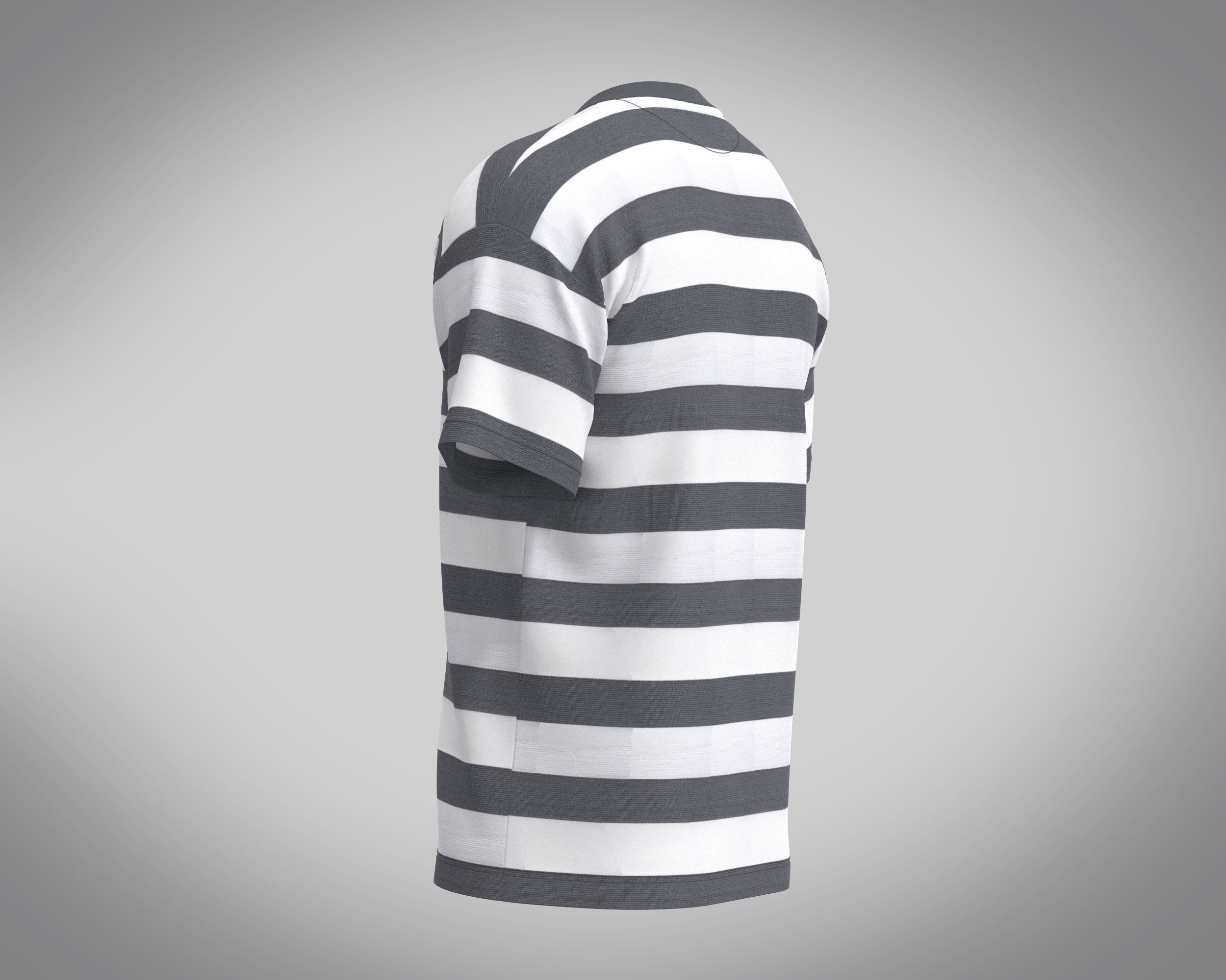 Mens Stripe-T Shirt 3D model_4