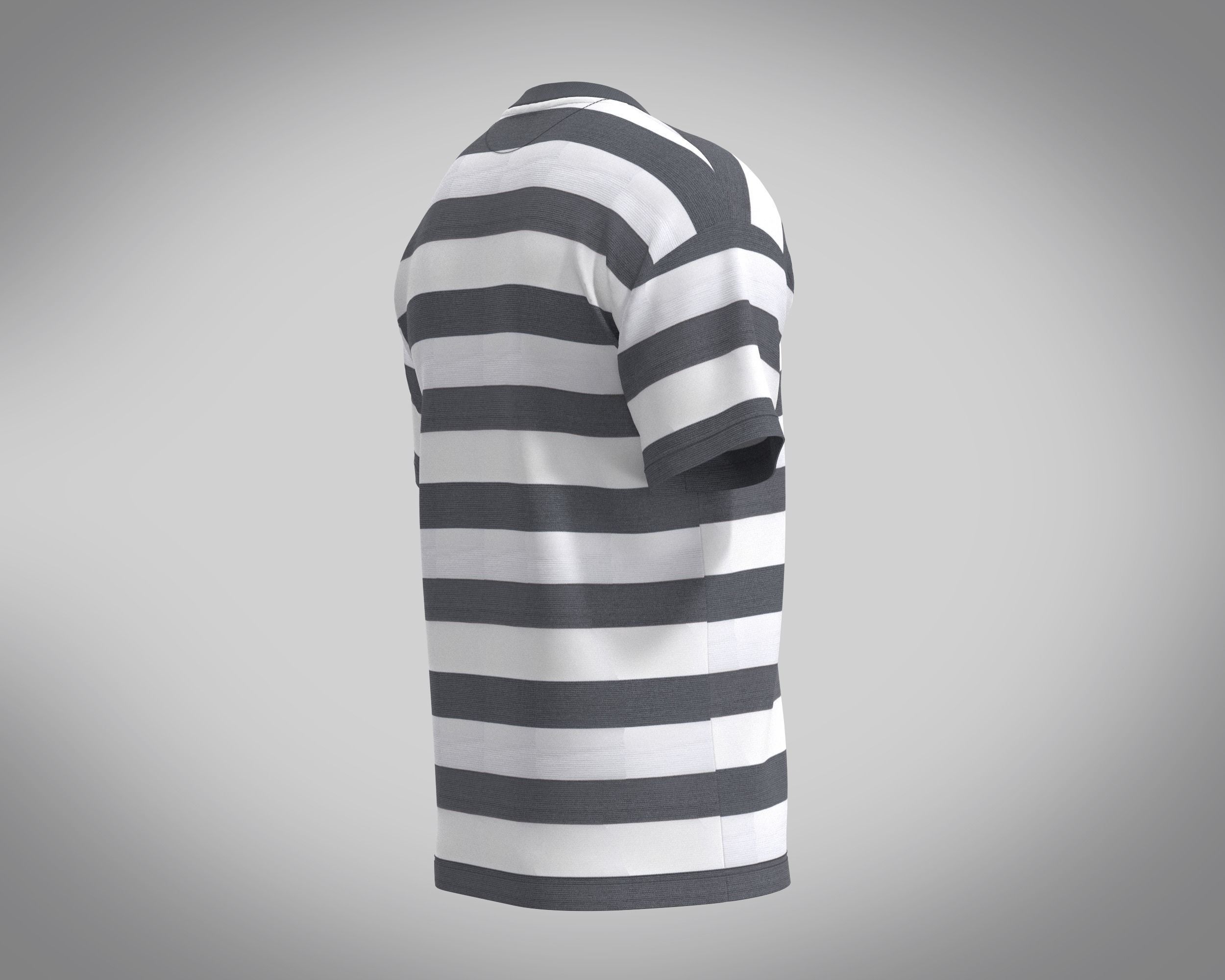 Mens Stripe-T Shirt 3D model_2