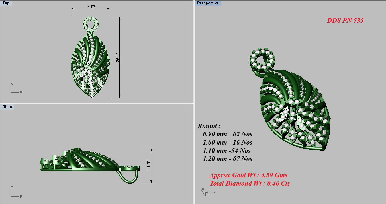 Women Pendants 3dm STL OBJ FBX Renders Details 3D print model_3