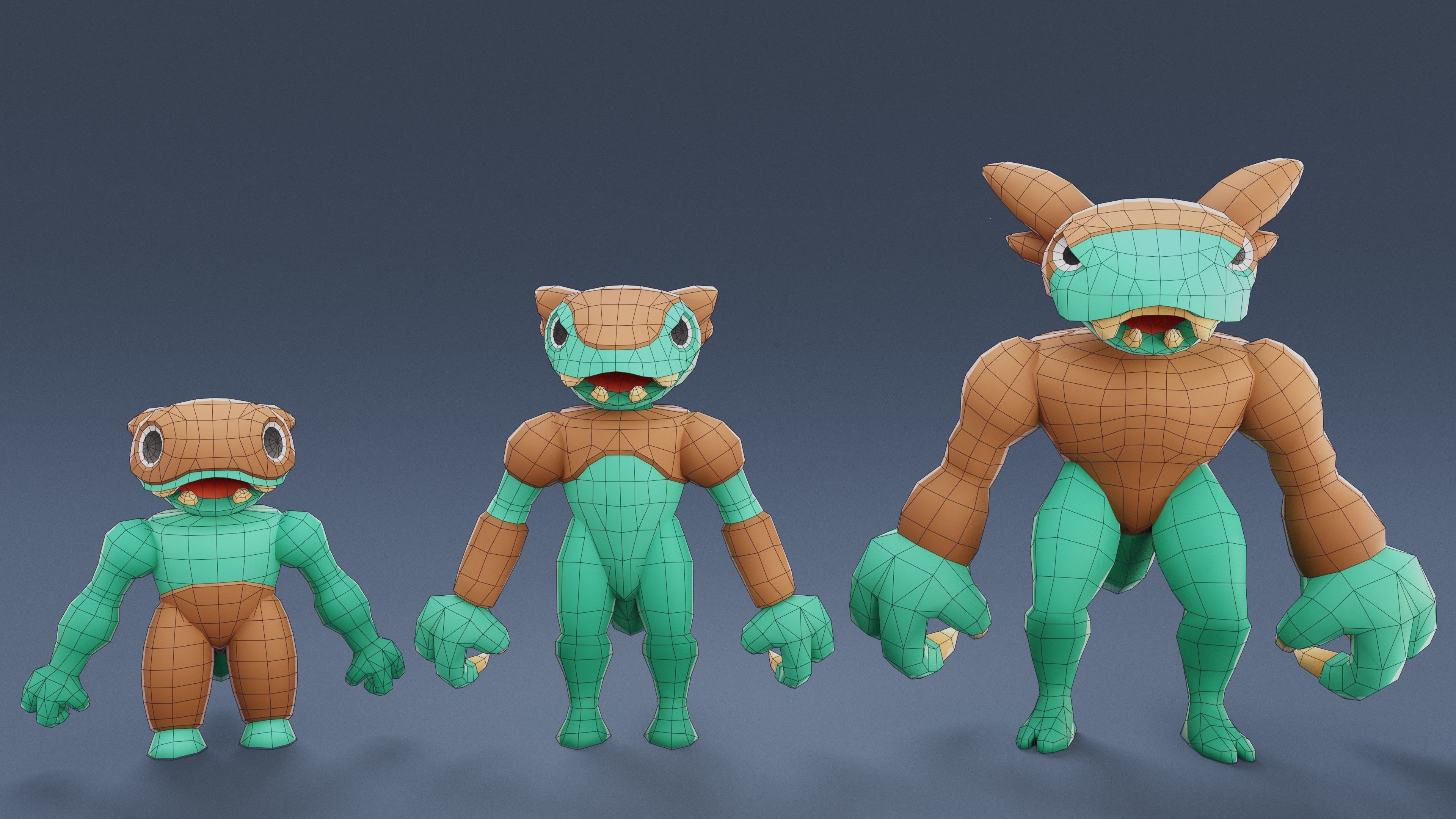 Cartoon Characters - Creatures Pack 01 Low-poly 3D model_49
