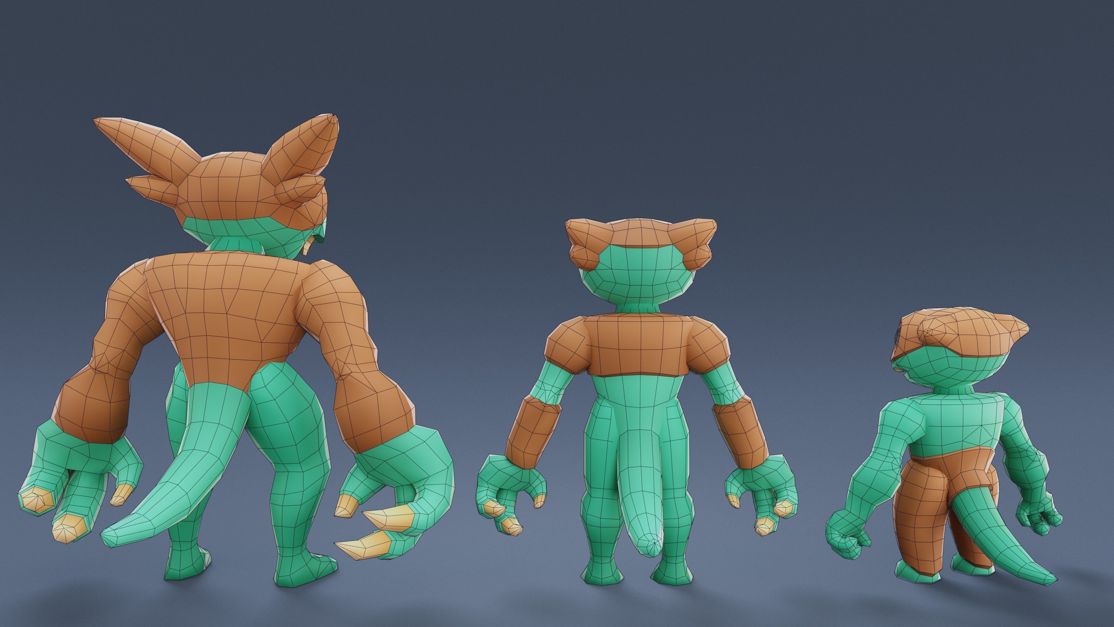 Cartoon Characters - Creatures Pack 01 Low-poly 3D model_53