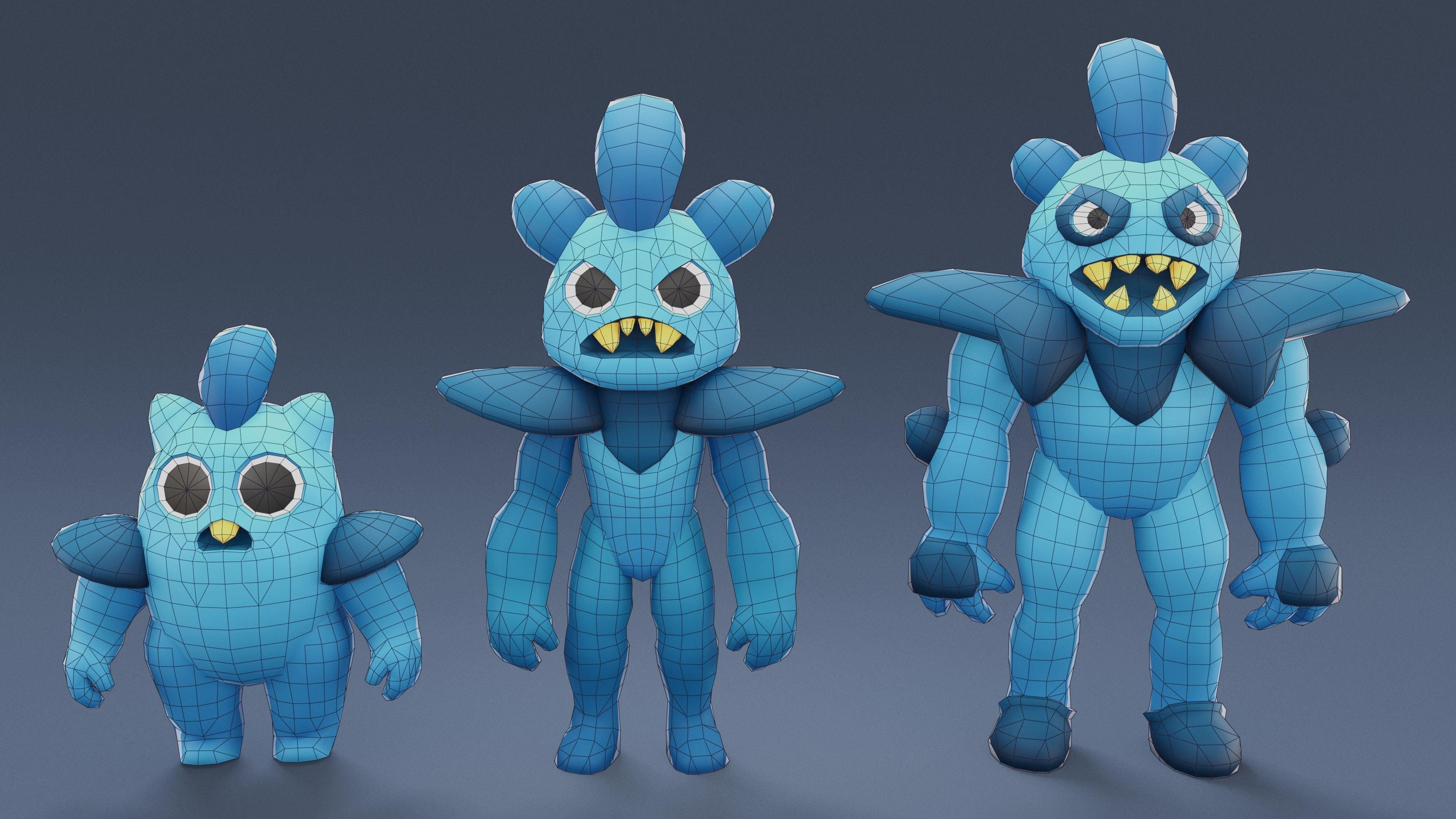 Cartoon Characters - Creatures Pack 01 Low-poly 3D model_41