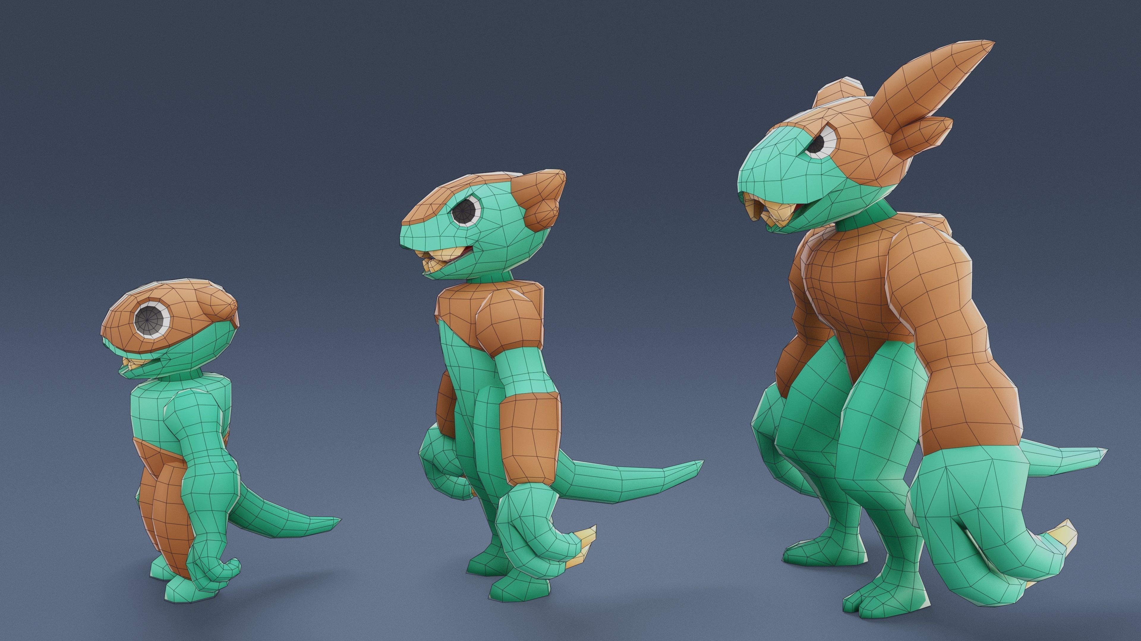 Cartoon Characters - Creatures Pack 01 Low-poly 3D model_51