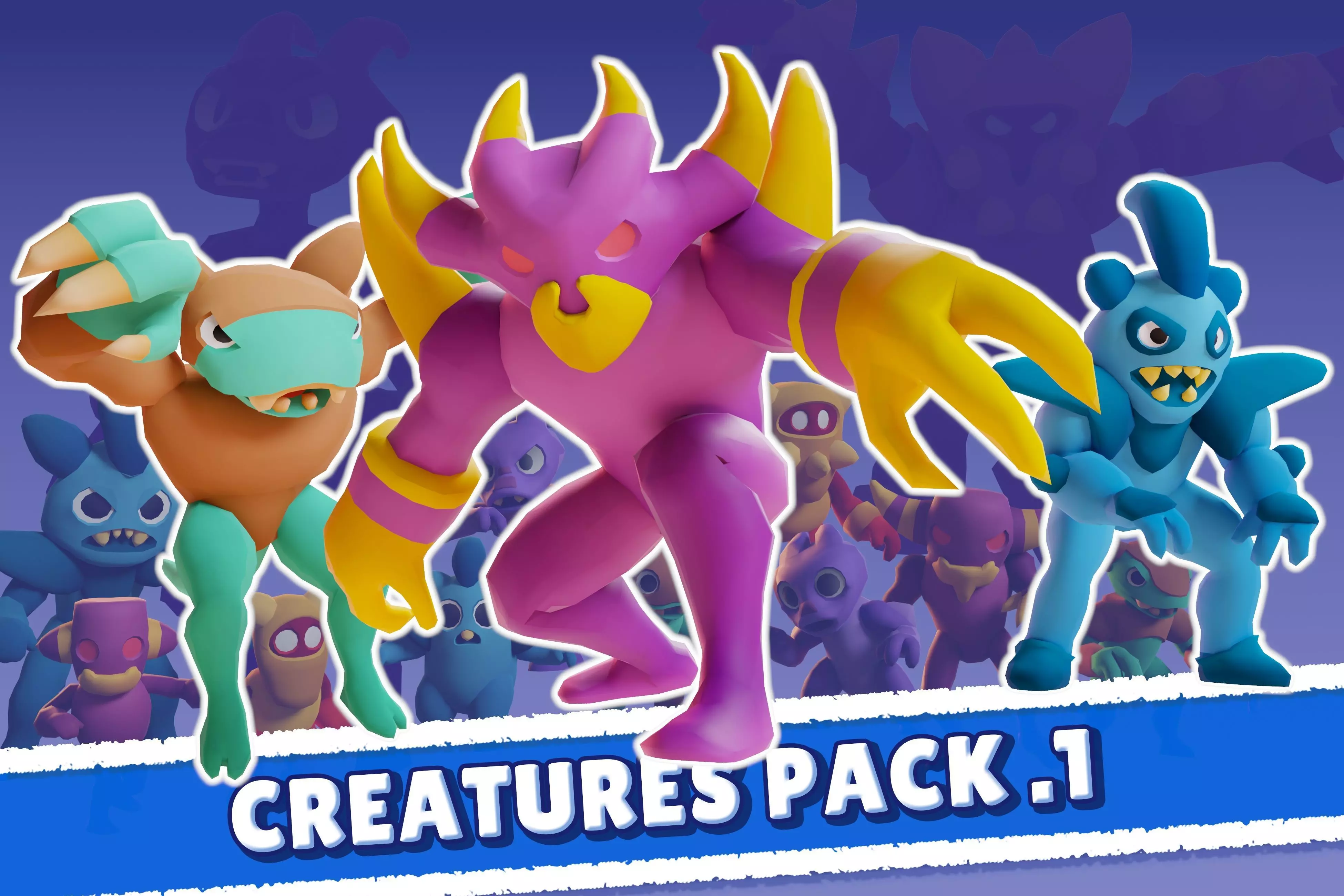 Cartoon Characters - Creatures Pack 01 Low-poly 3D model_0