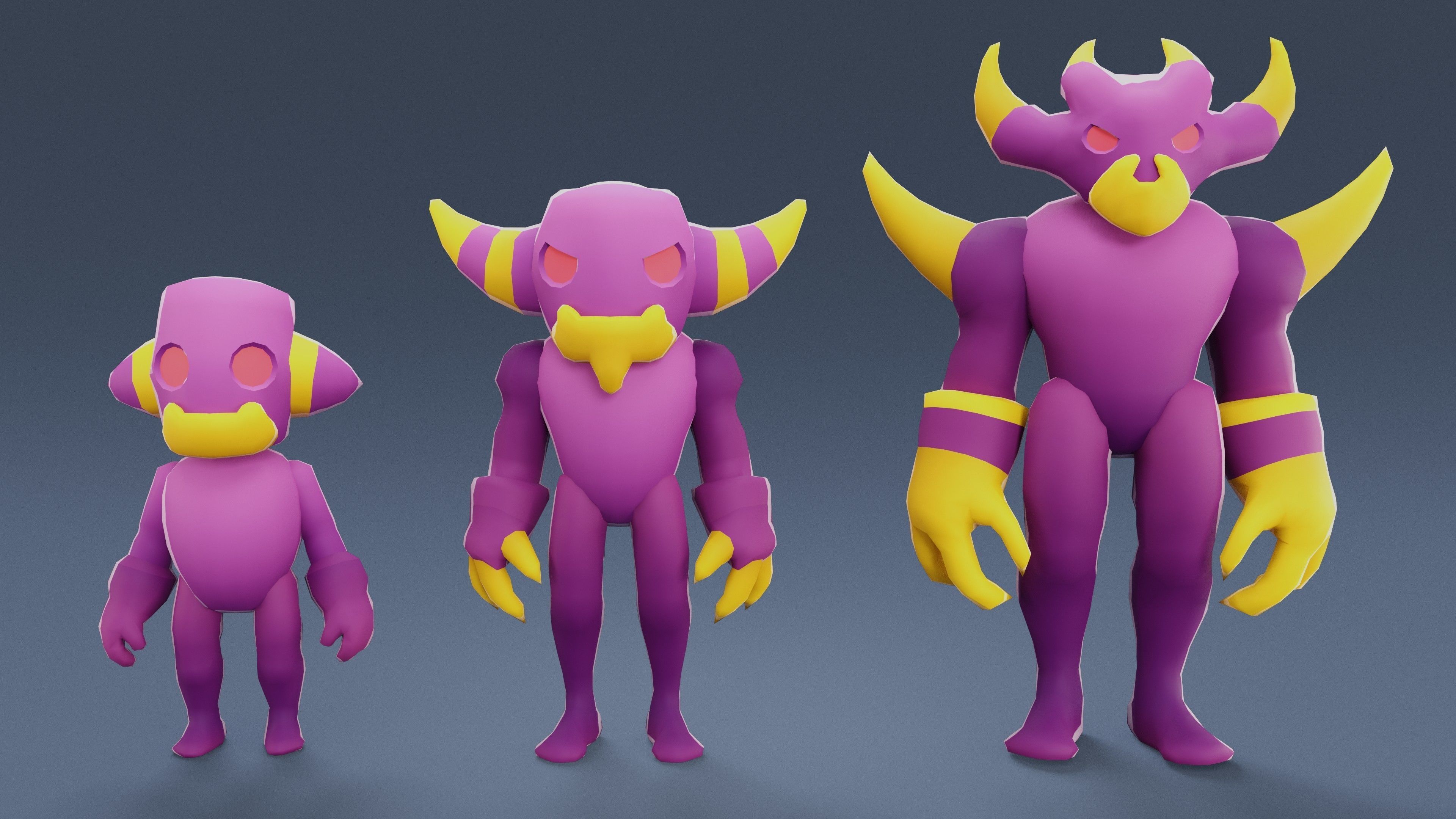 Cartoon Characters - Creatures Pack 01 Low-poly 3D model_32