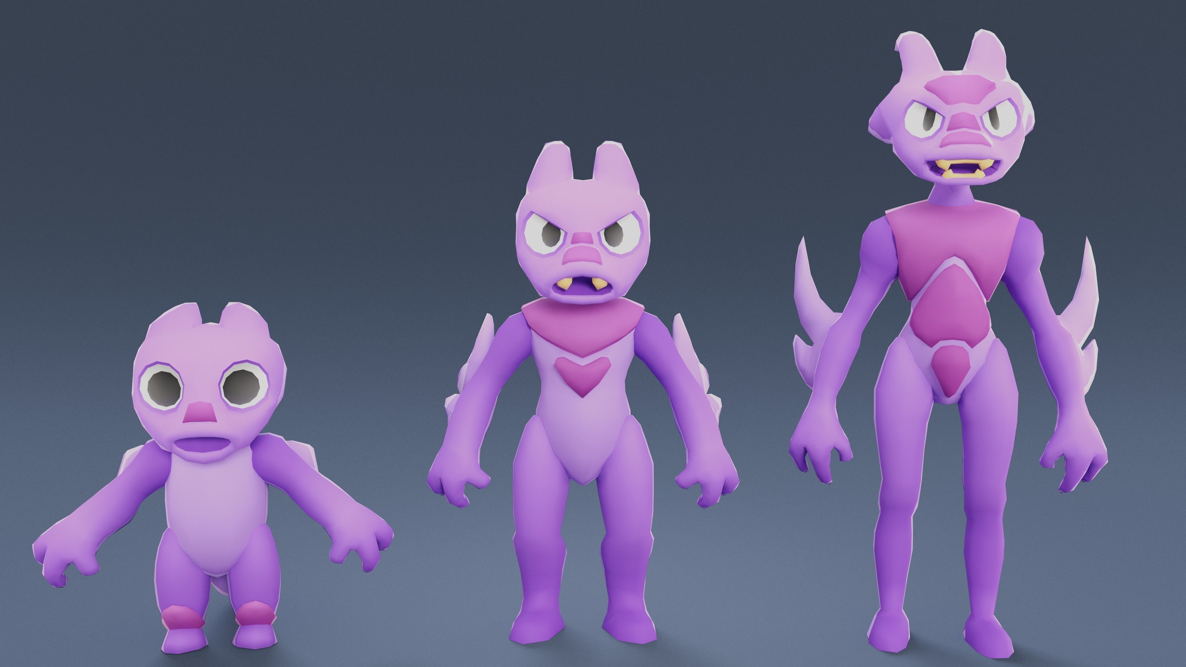 Cartoon Characters - Creatures Pack 01 Low-poly 3D model_56