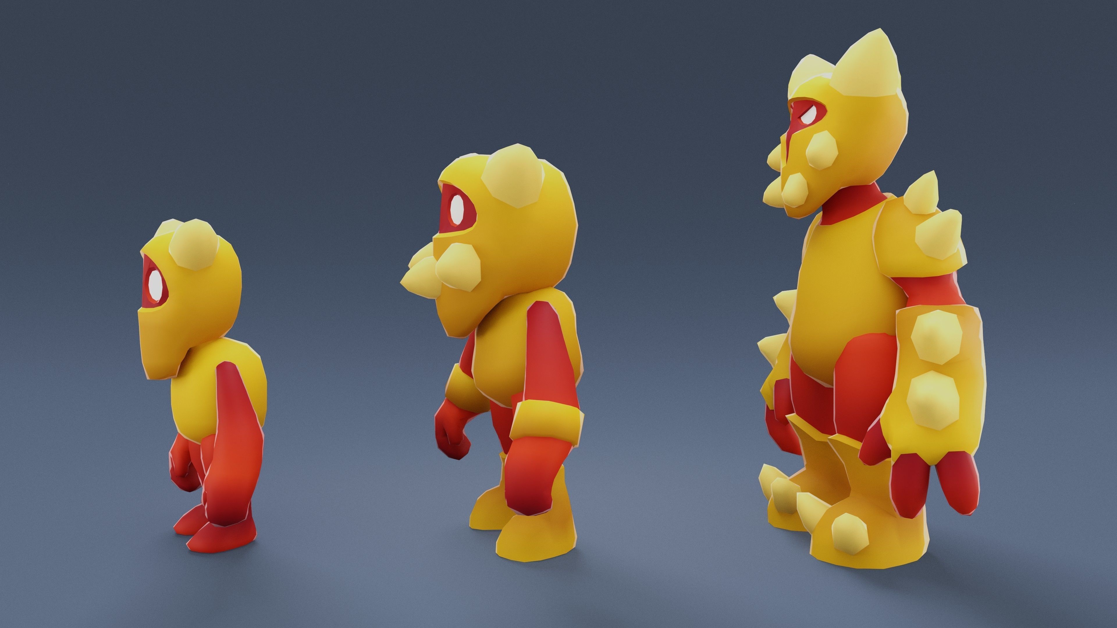 Cartoon Characters - Creatures Pack 01 Low-poly 3D model_26