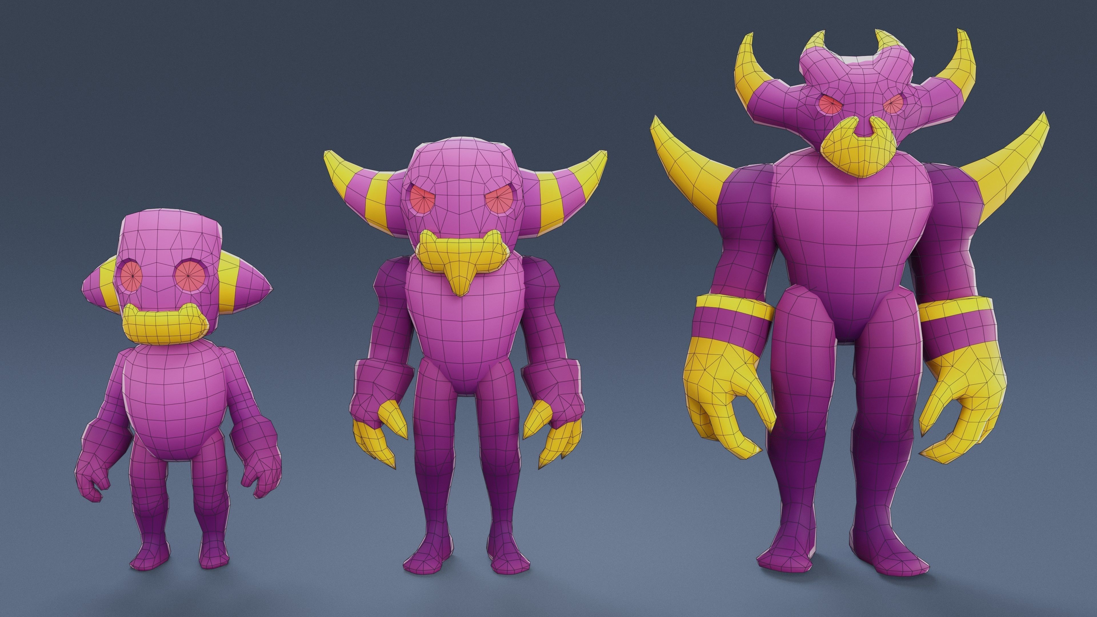 Cartoon Characters - Creatures Pack 01 Low-poly 3D model_33