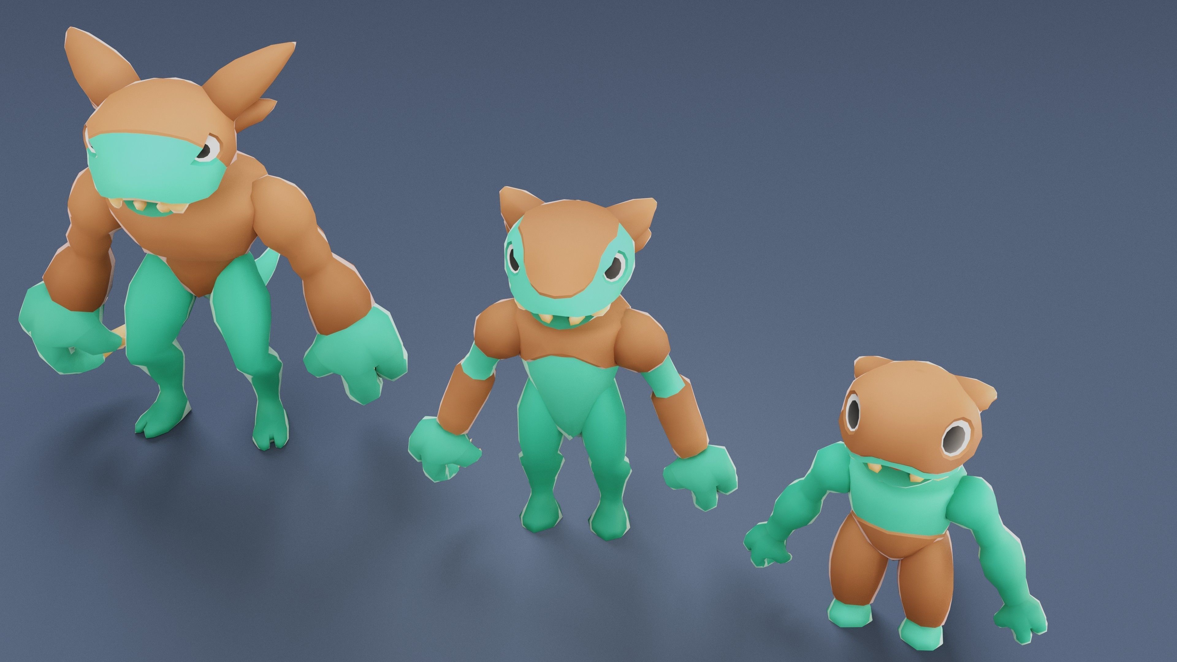 Cartoon Characters - Creatures Pack 01 Low-poly 3D model_46