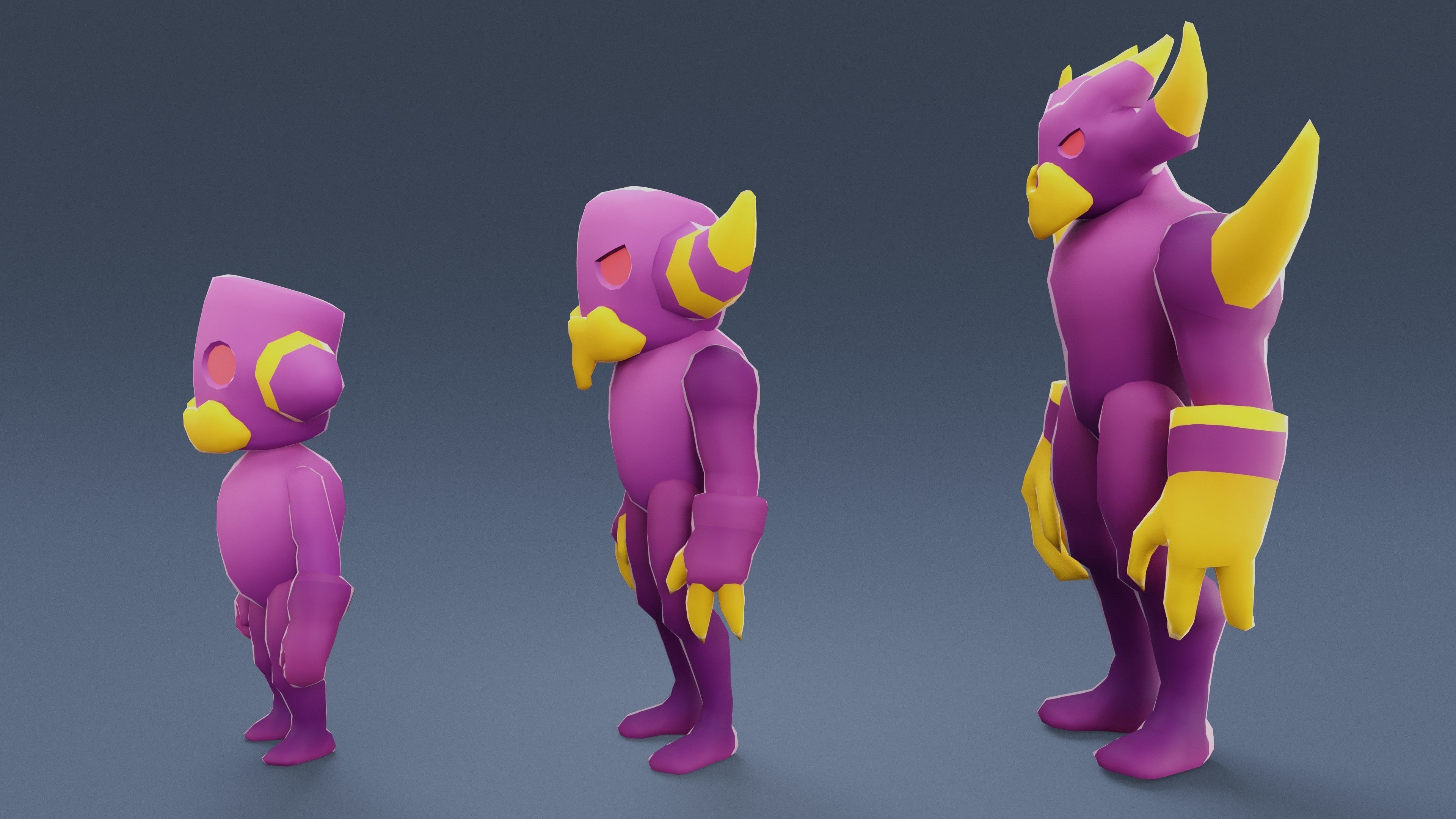 Cartoon Characters - Creatures Pack 01 Low-poly 3D model_34