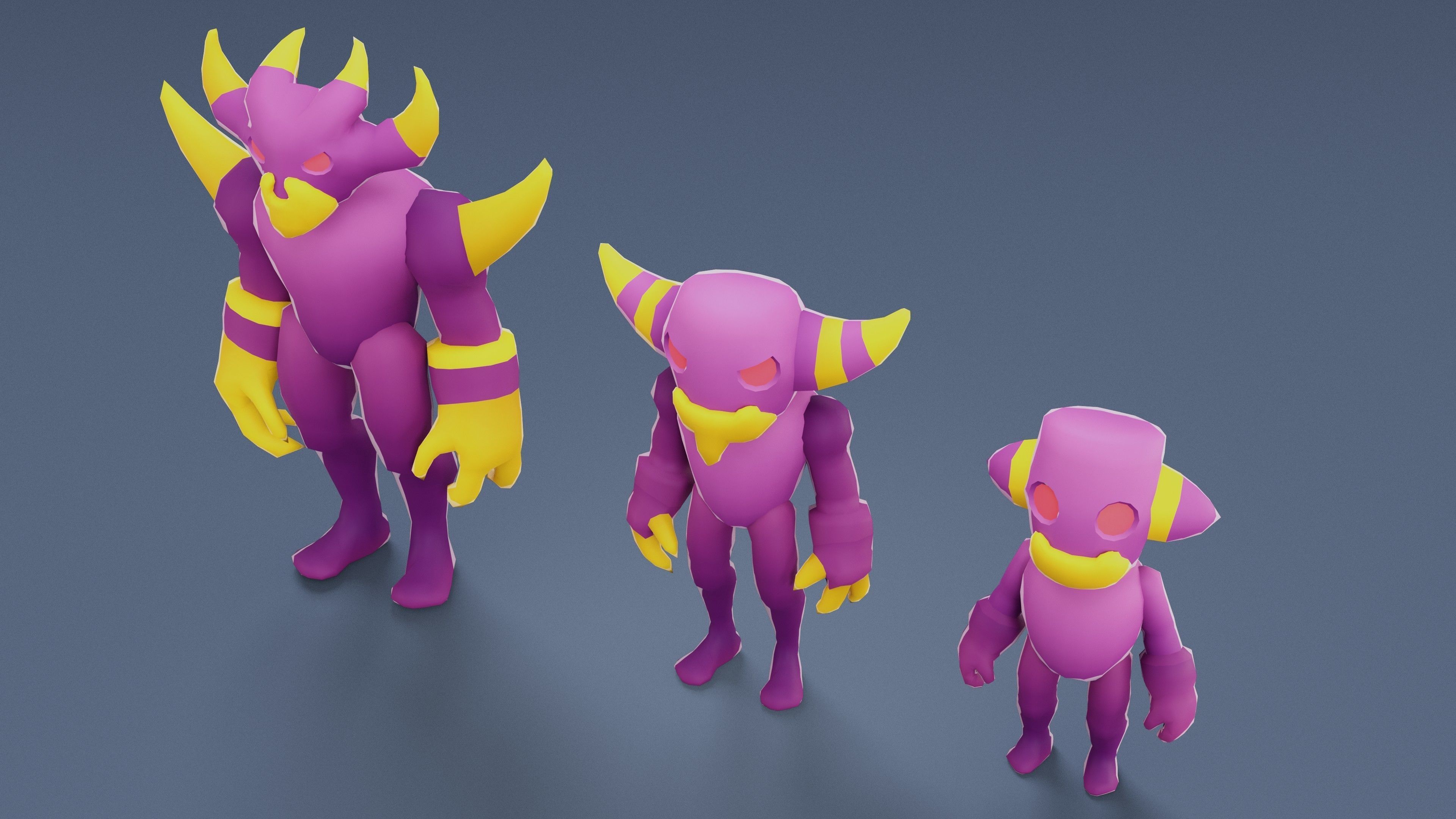 Cartoon Characters - Creatures Pack 01 Low-poly 3D model_30