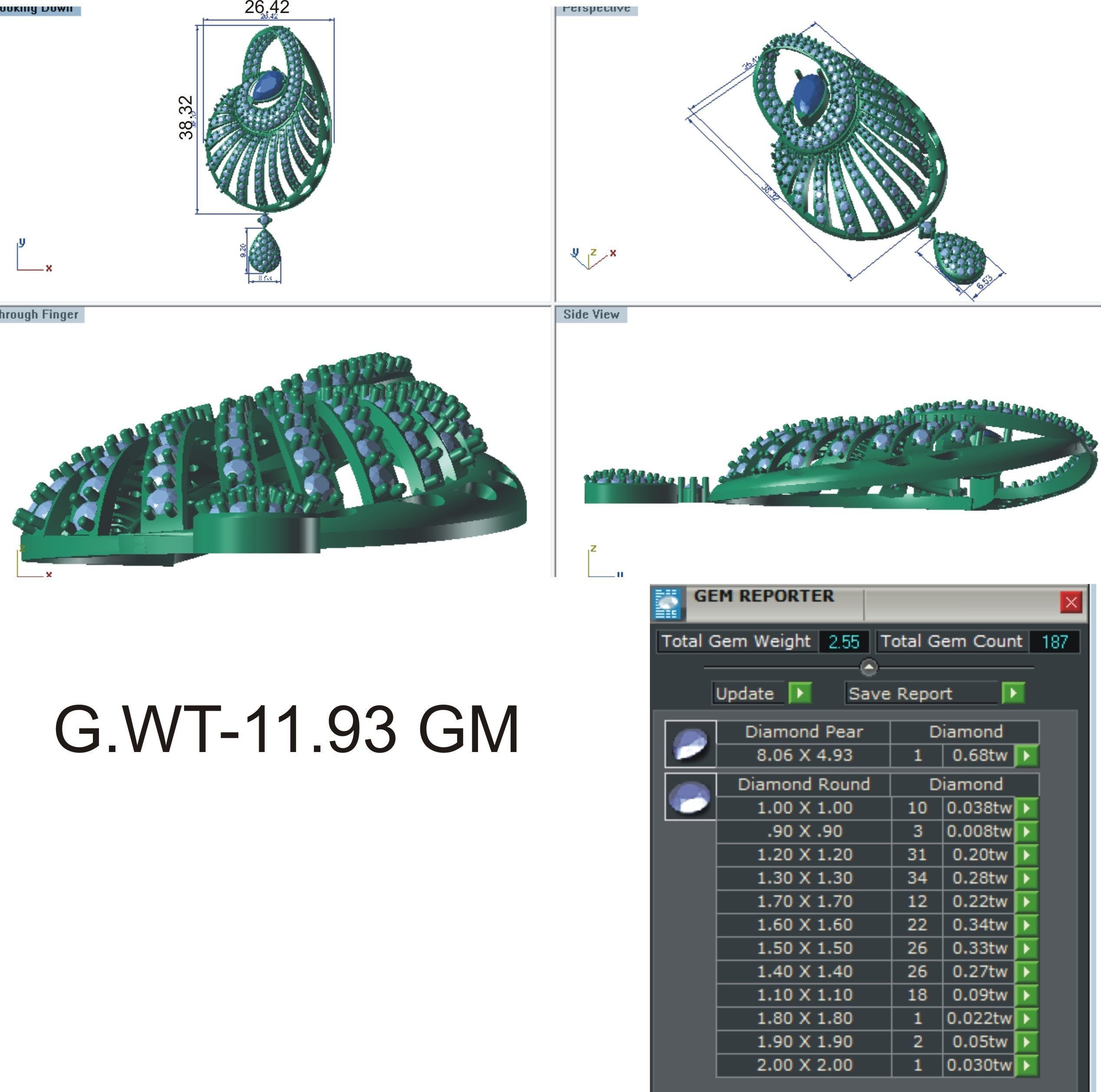 Women Pendants 3dm STL OBJ FBX Renders Details 3D print model_3