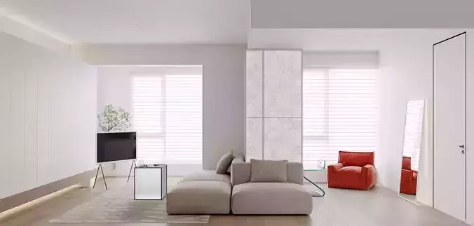 Living Room Interior Scene for 3DMAX and Corona Renderer  3D model
