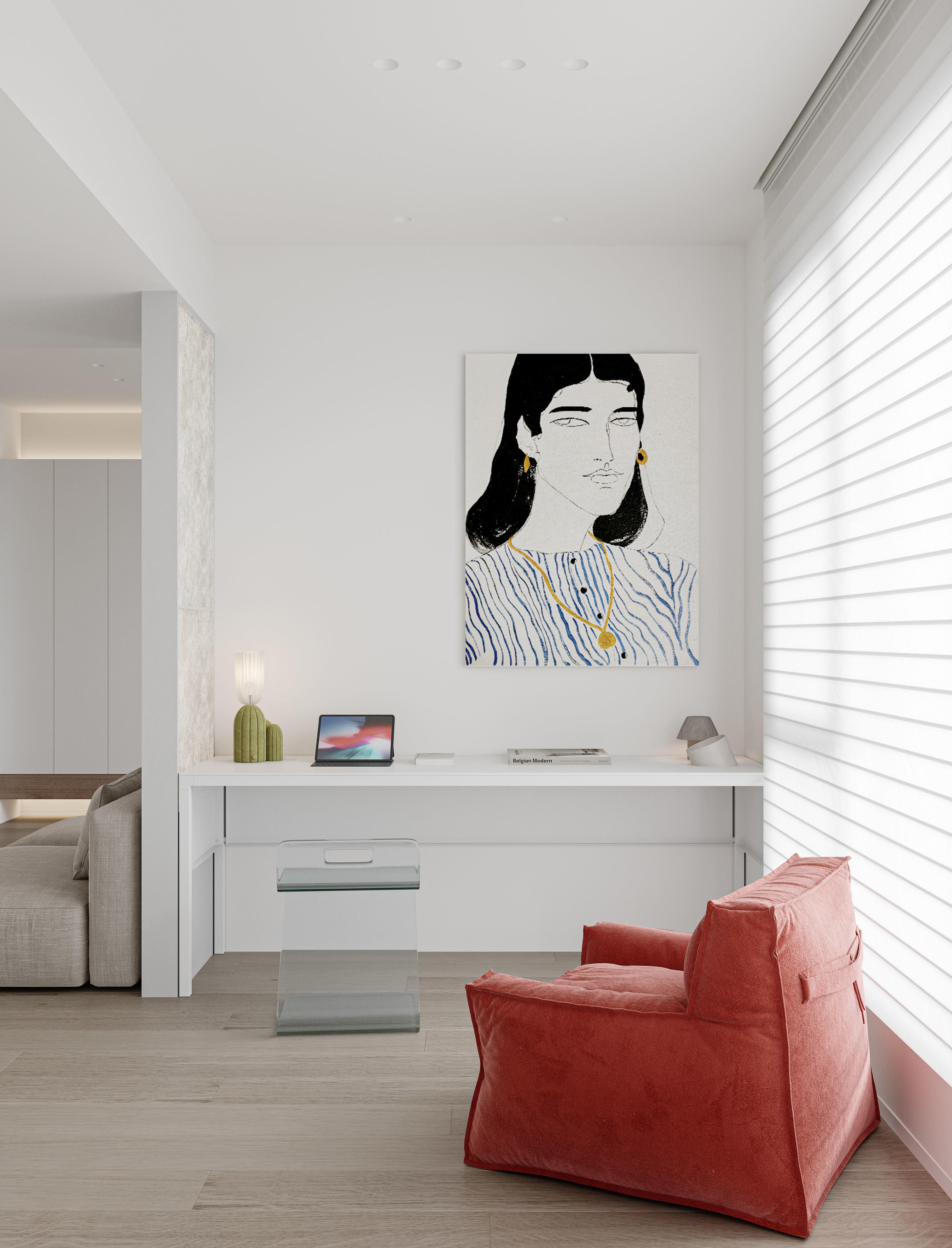 Living Room Interior Scene for 3DMAX and Corona Renderer  3D model_1