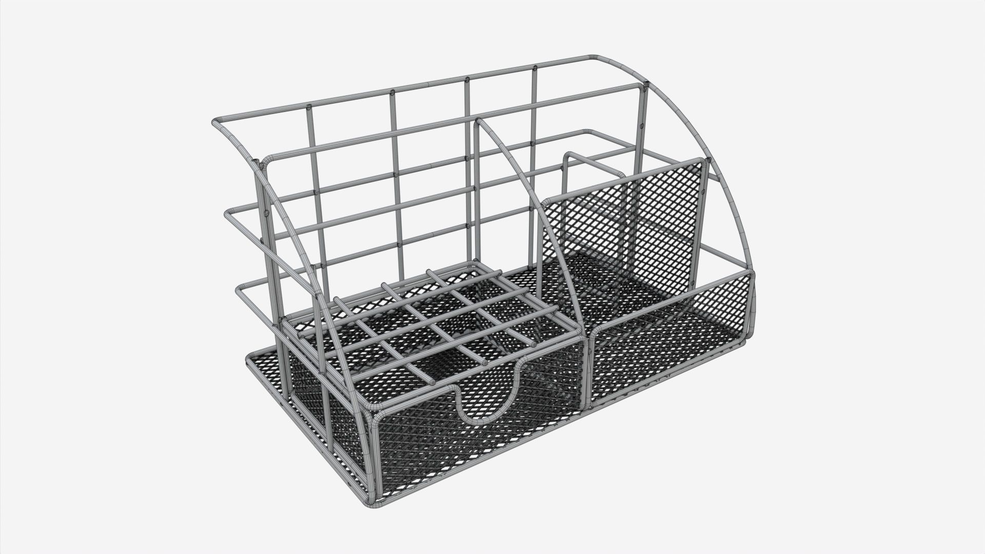 Rose Metal Desk Organizer 3D model_6