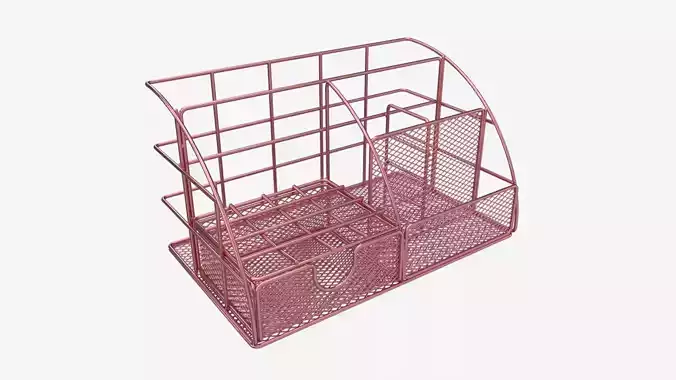 Rose Metal Desk Organizer