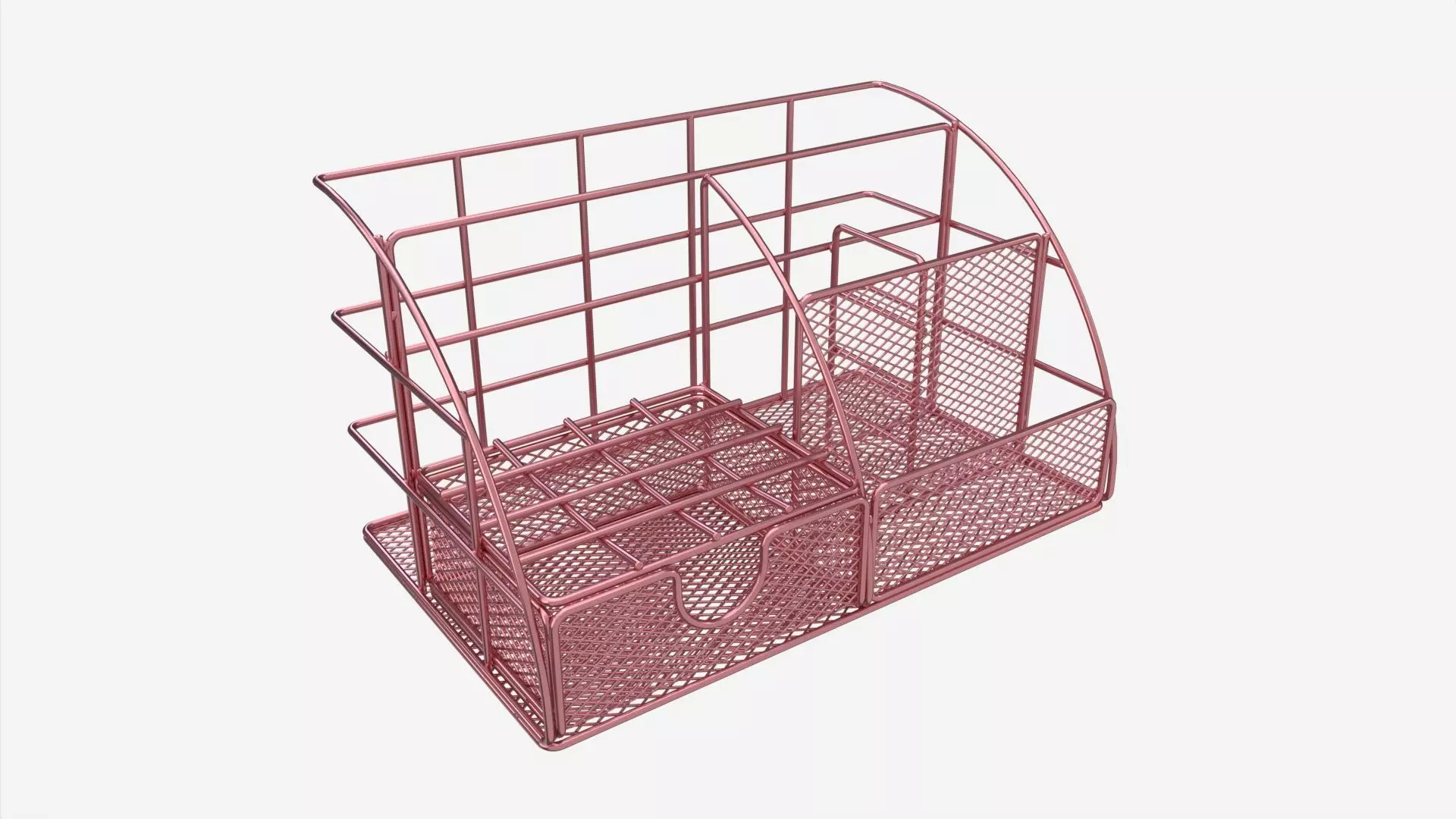 Rose Metal Desk Organizer 3D model_0