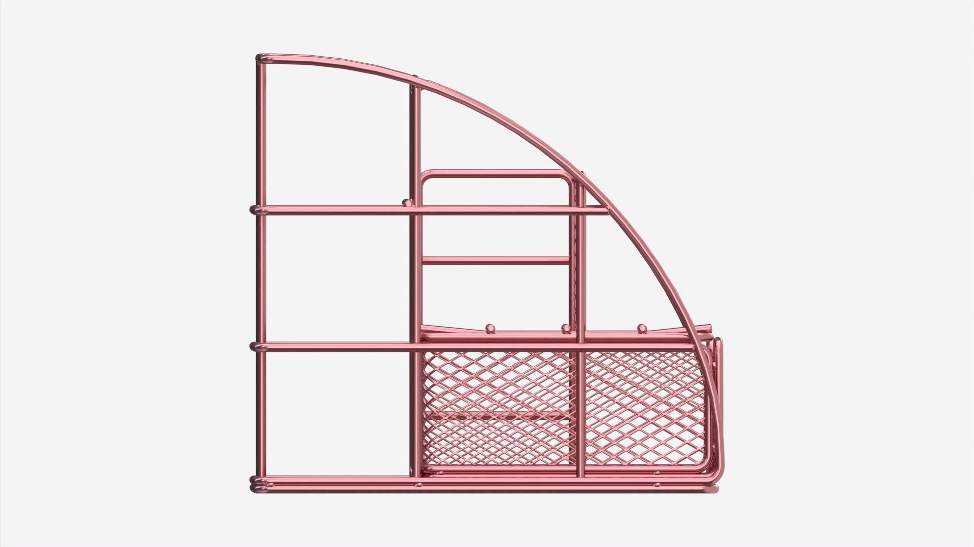 Rose Metal Desk Organizer 3D model_5