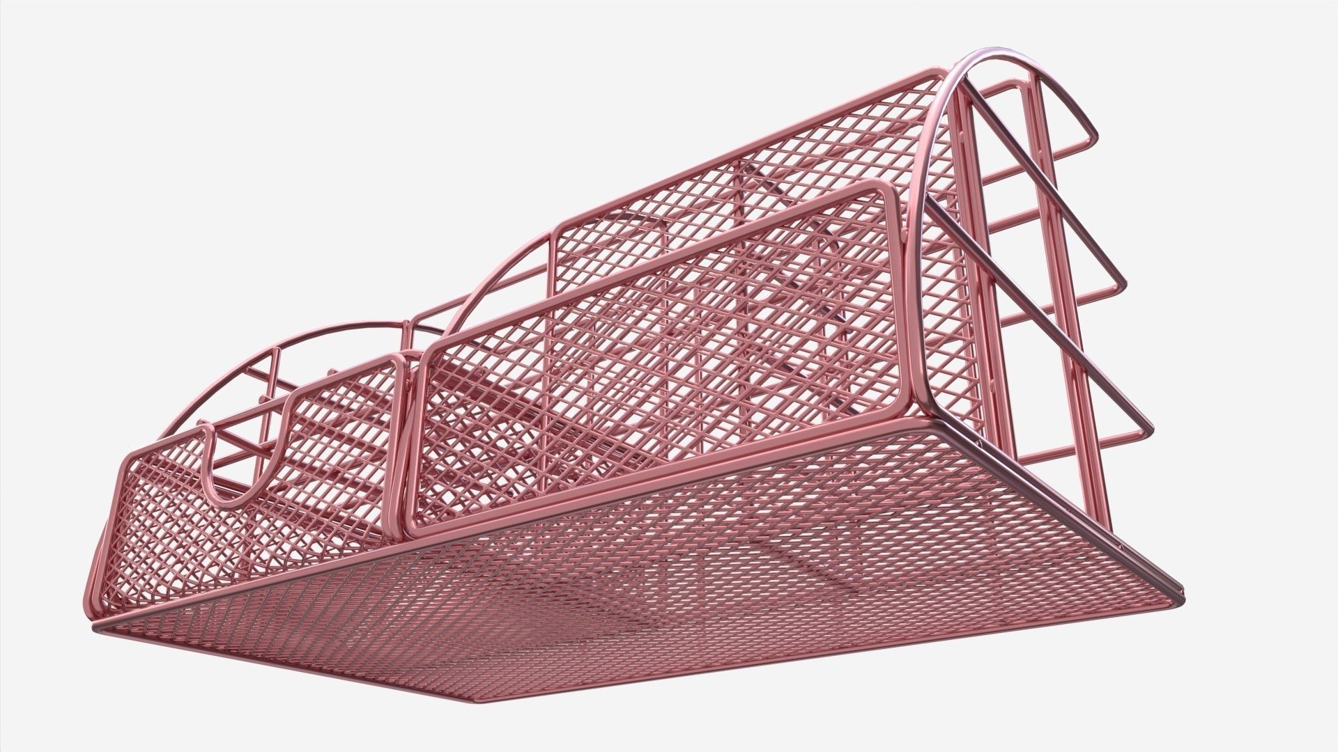 Rose Metal Desk Organizer 3D model_3