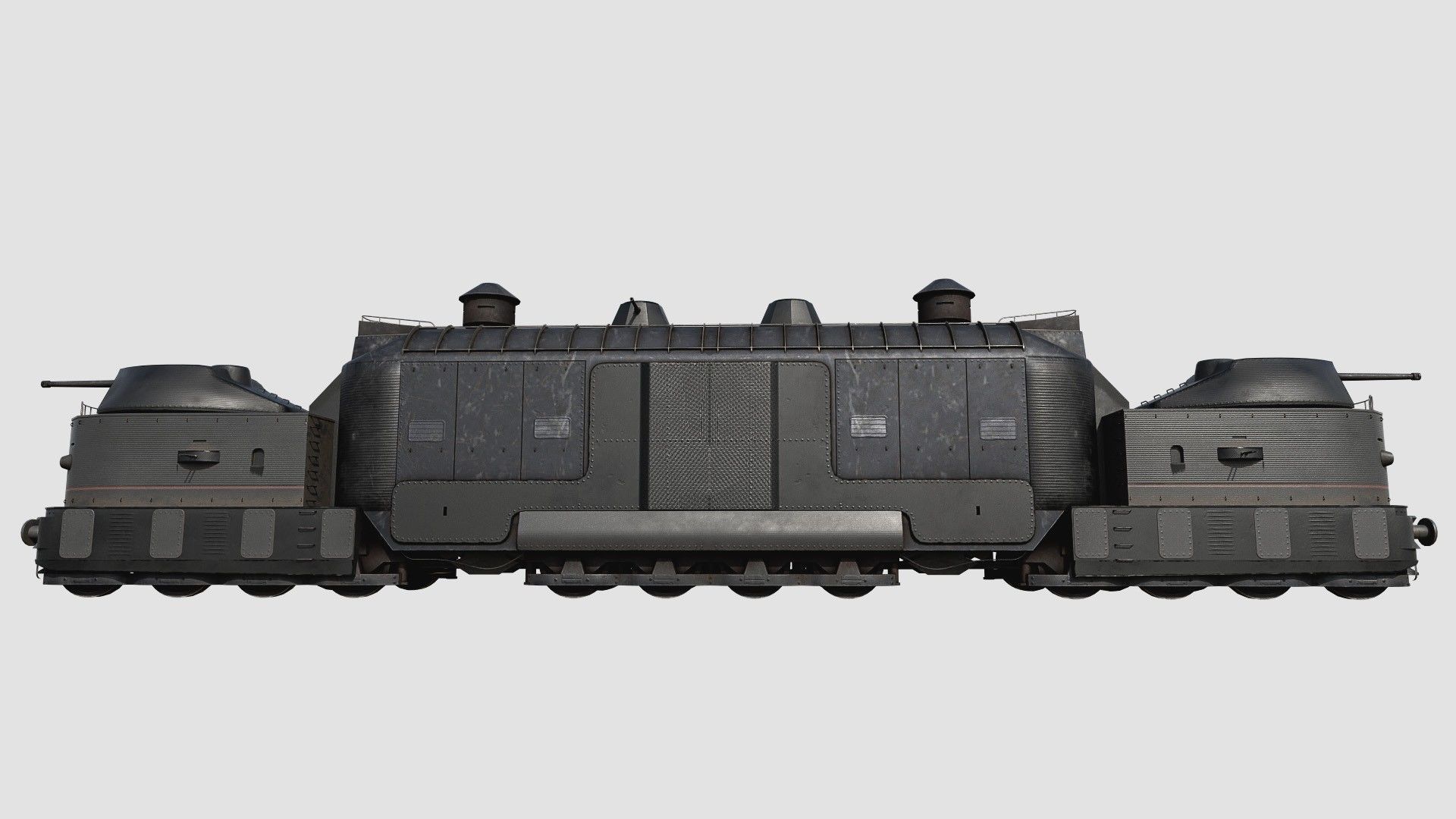 Armoured Train Low-poly 3D model_4